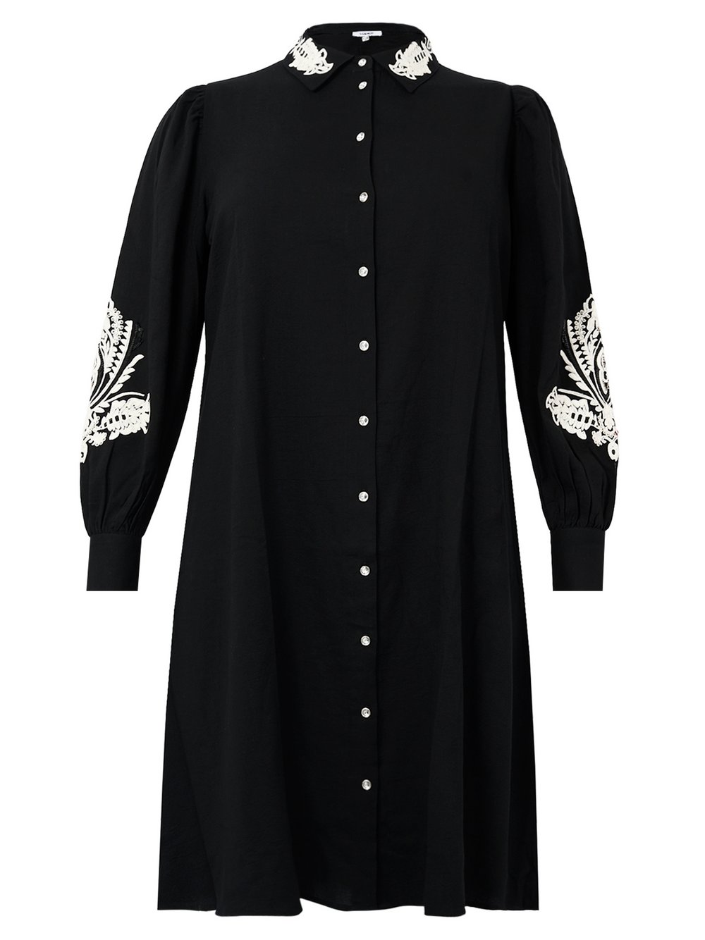 YOEK Kleid Damen Baumwolle schwarz bedruckt, 50-52