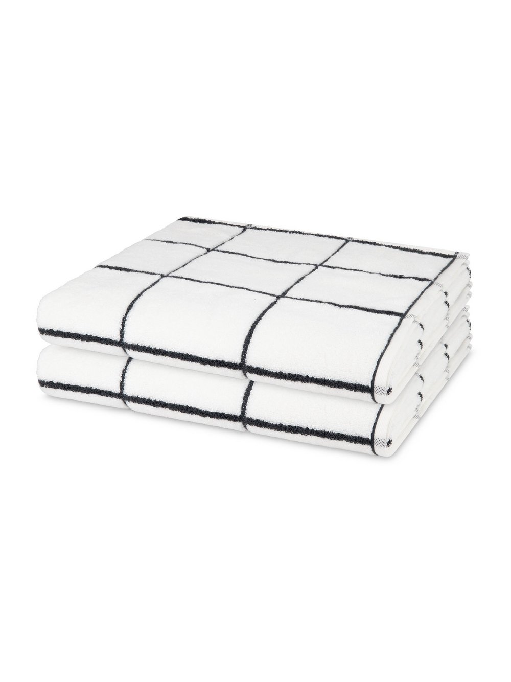 Thumbnail - Ross Handtuchset 2-teilig Damen Baumwolle weiß kariert, ONE SIZE