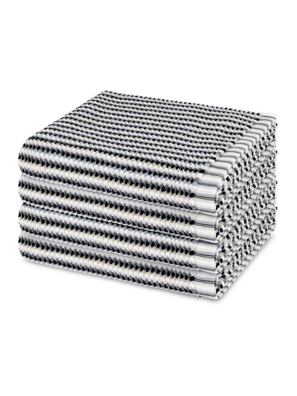 Thumbnail - Möve Handtuchset 4-teilig Damen Baumwolle grau gestreift, ONE SIZE