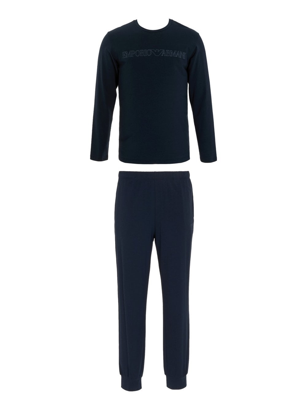 Emporio Armani Schlafanzug Herren Baumwolle blau bedruckt, L