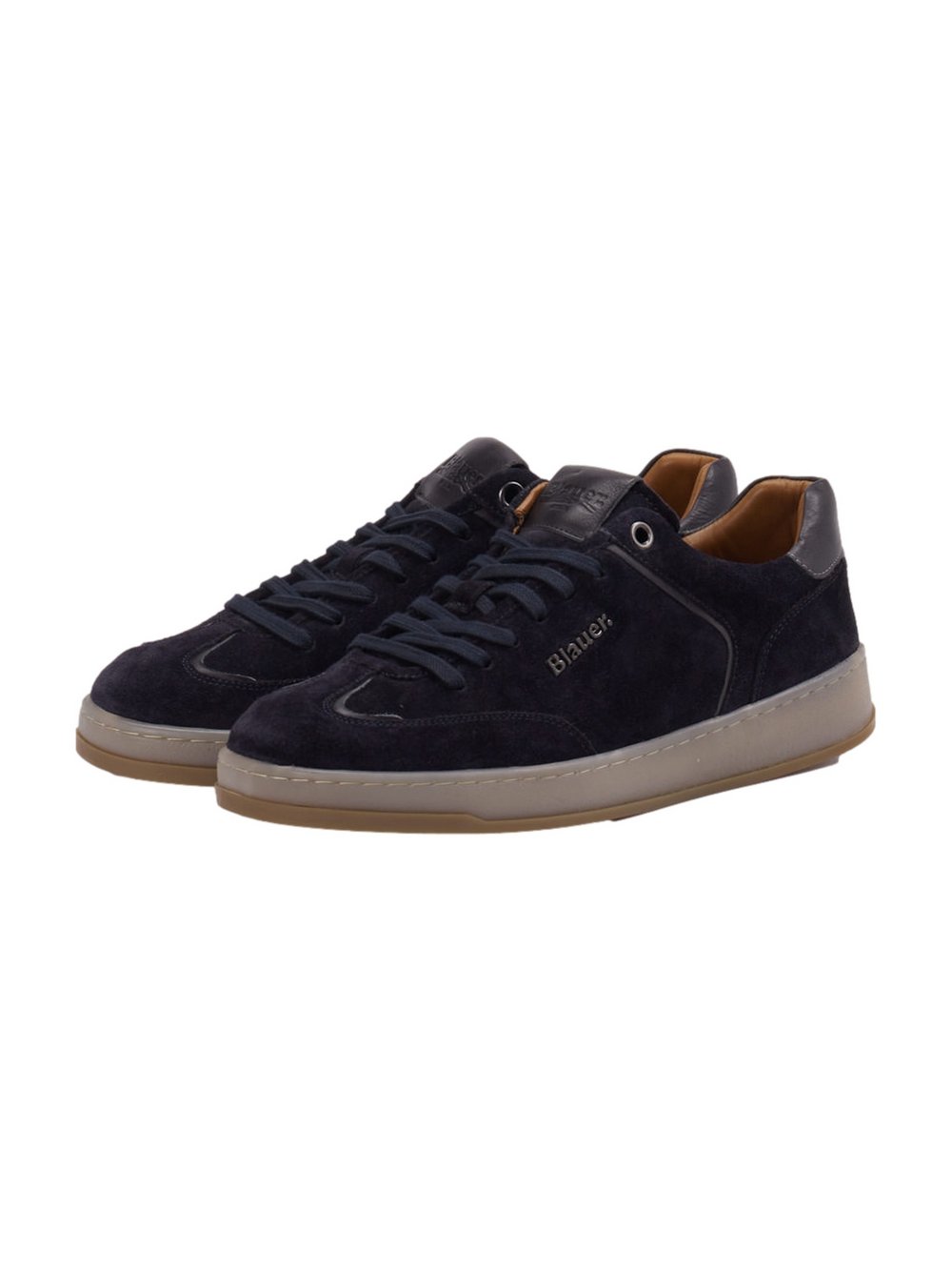 Blauer Sneaker Herren Leder blau, 43
