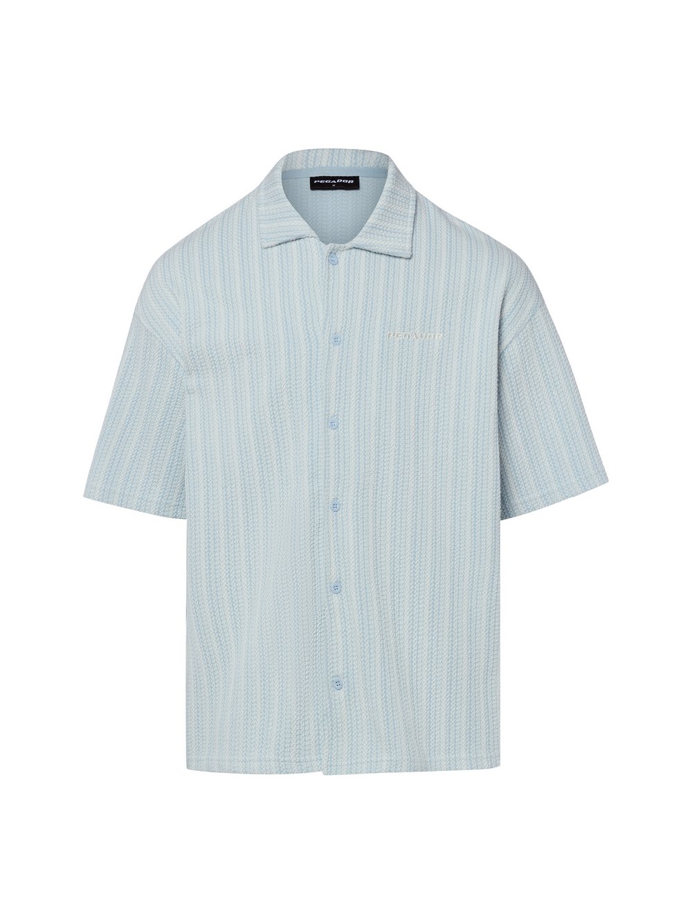 VAN GRAAF Pegador Herren Hellblau Kurzarmhemd Modern Fit Baumwolle (100%) Blau, Groß