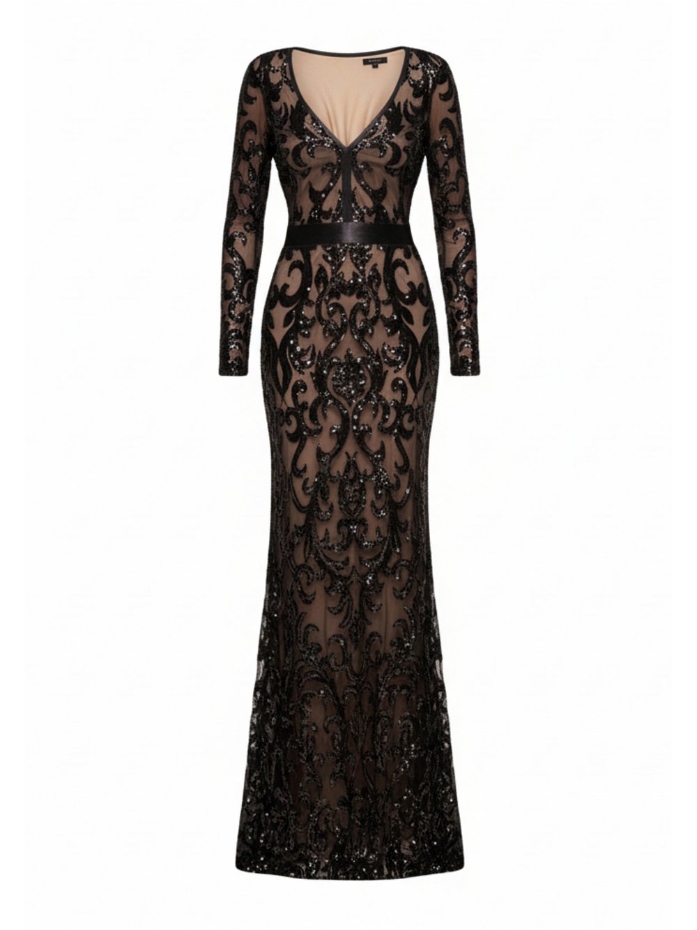 Thumbnail - Goddiva Maxikleid Damen schwarz gemustert, 36