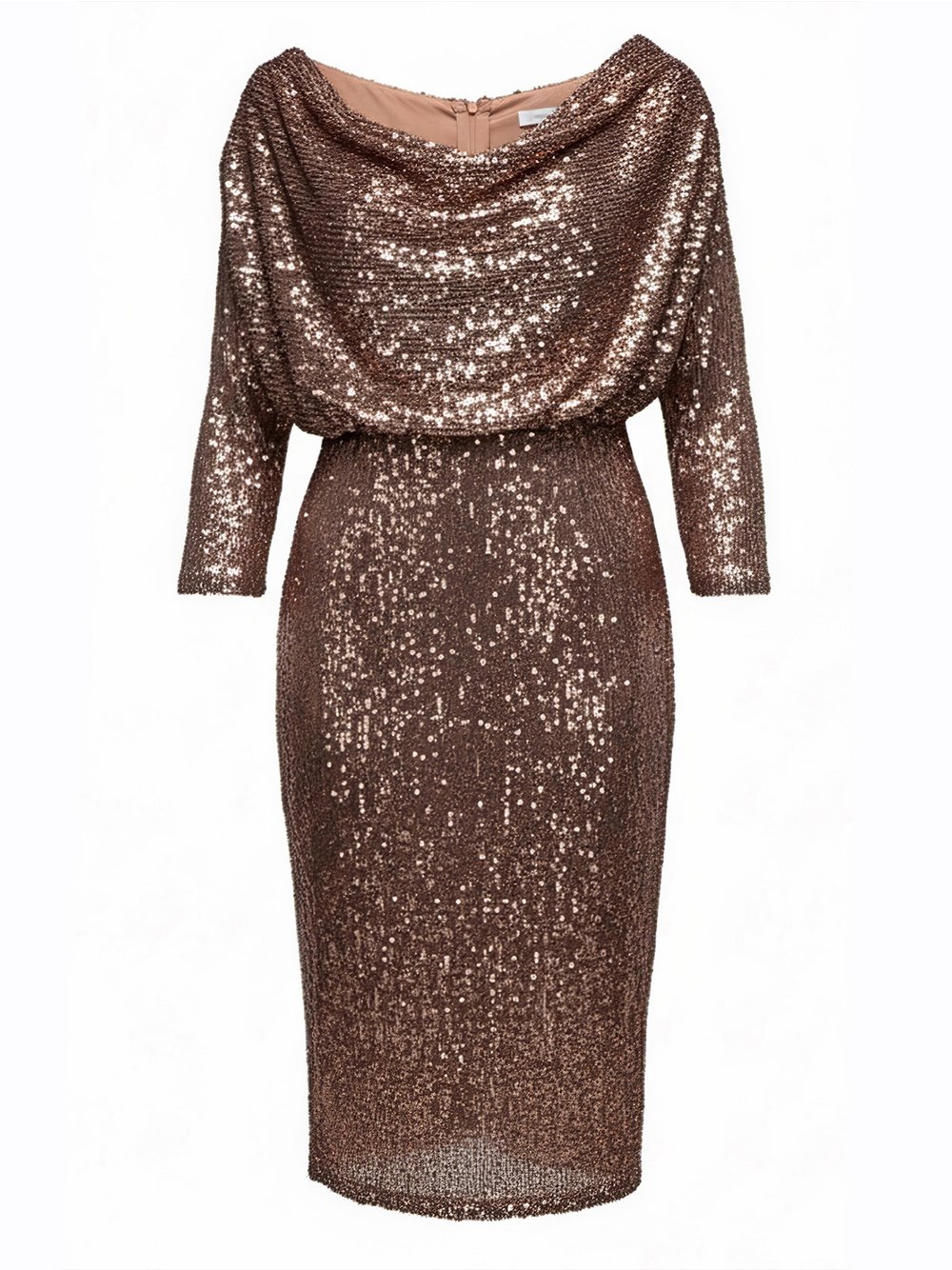 Goddiva Midikleid Damen gold gemustert, 40