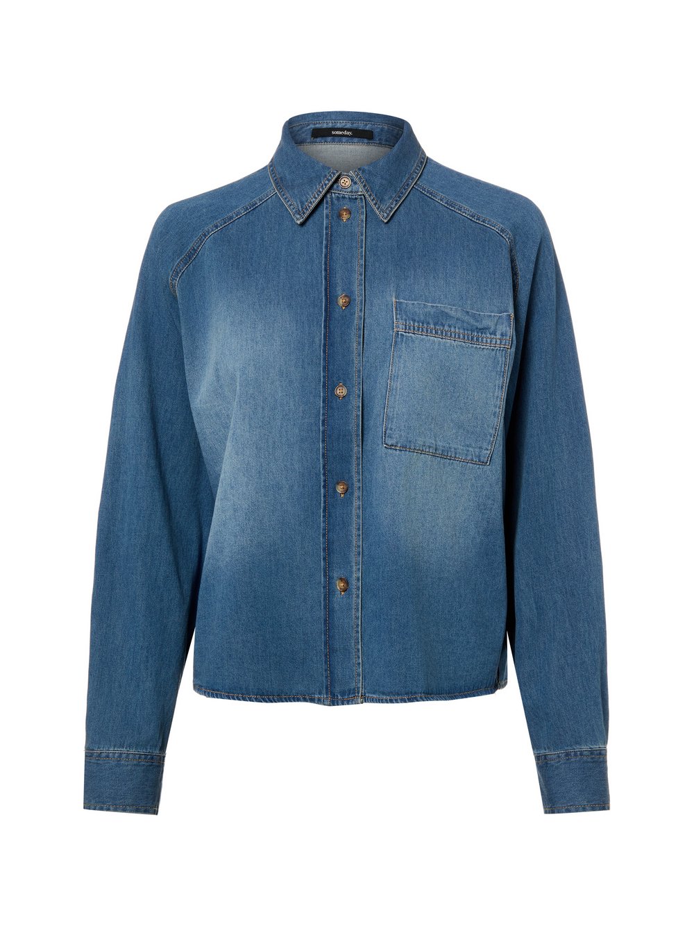 Someday Jeansbluse Damen Baumwolle blau, 42