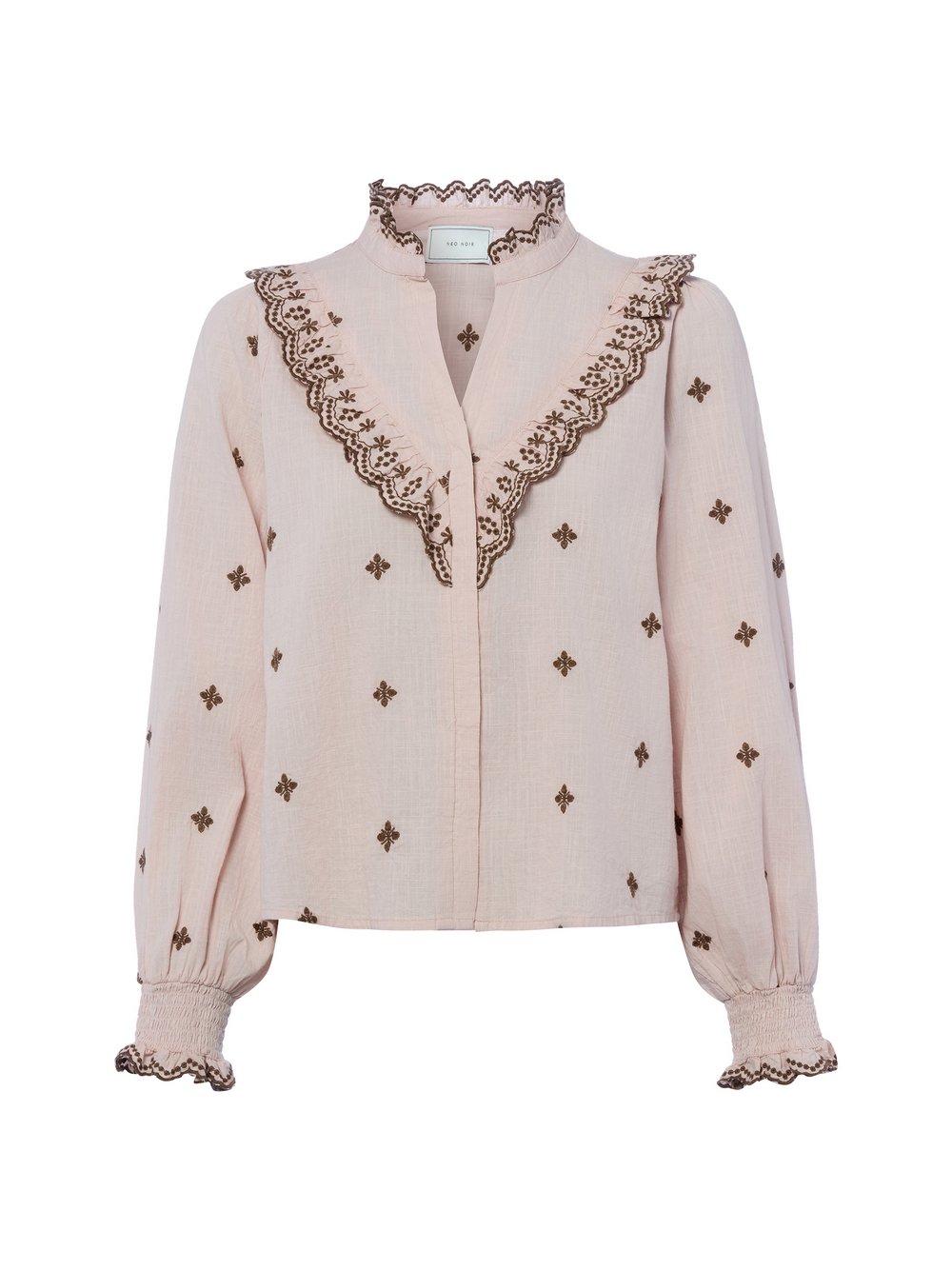 Neo Noir Bluse Damen Baumwolle (100%) rosa strukturiert, 38