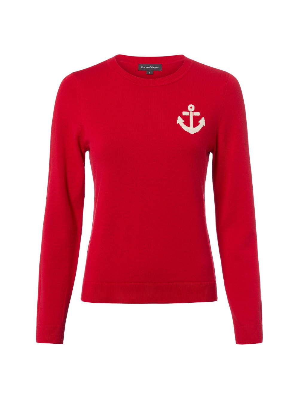 Franco Callegari Strickpullover Damen Baumwolle (100%) rot bedruckt, S