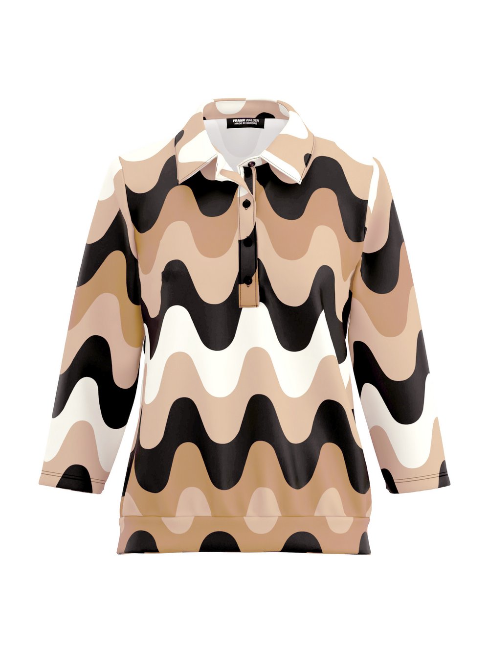 Frank Walder Poloshirt Damen Viskose mehrfarbig gemustert, 48