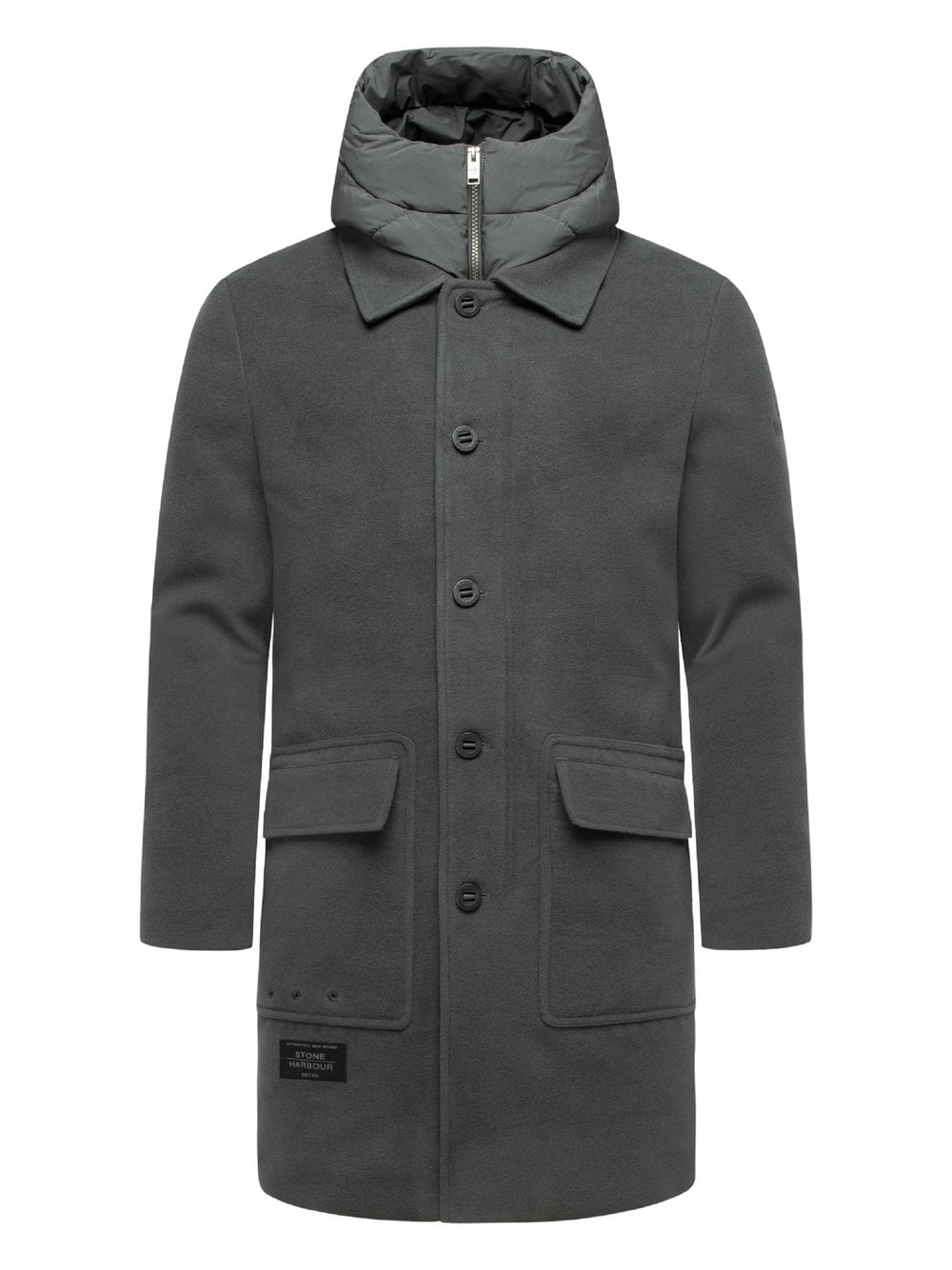 STONE HARBOUR Mantel Herren grau, S