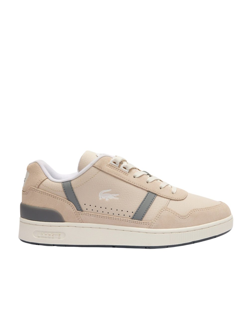Lacoste Sportschuhe Herren Leder beige bedruckt, 46