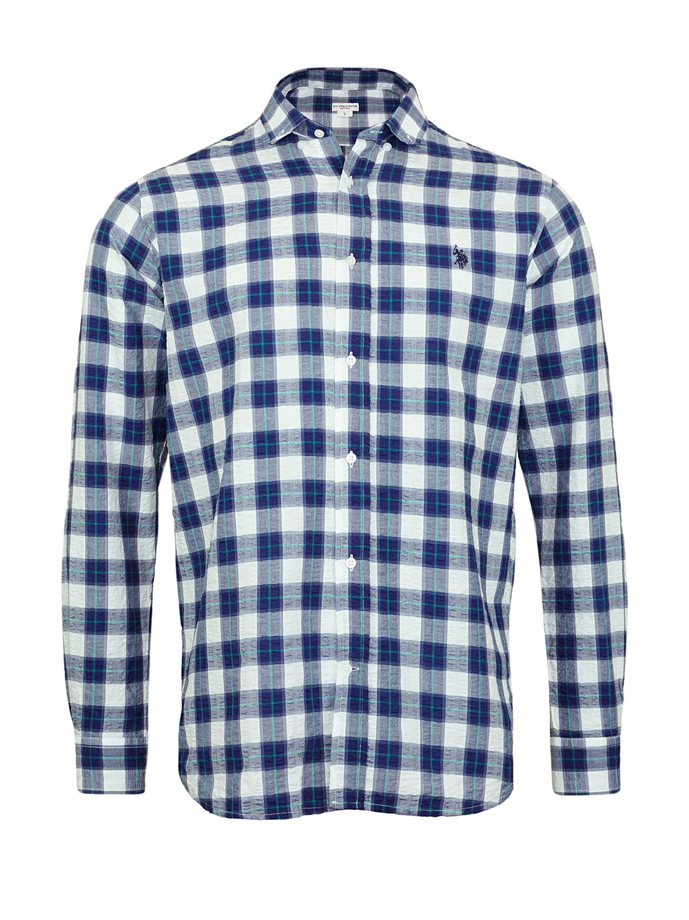 U.S. Polo Assn. Hemd Herren Regular Fit Baumwolle blau kariert, XXL