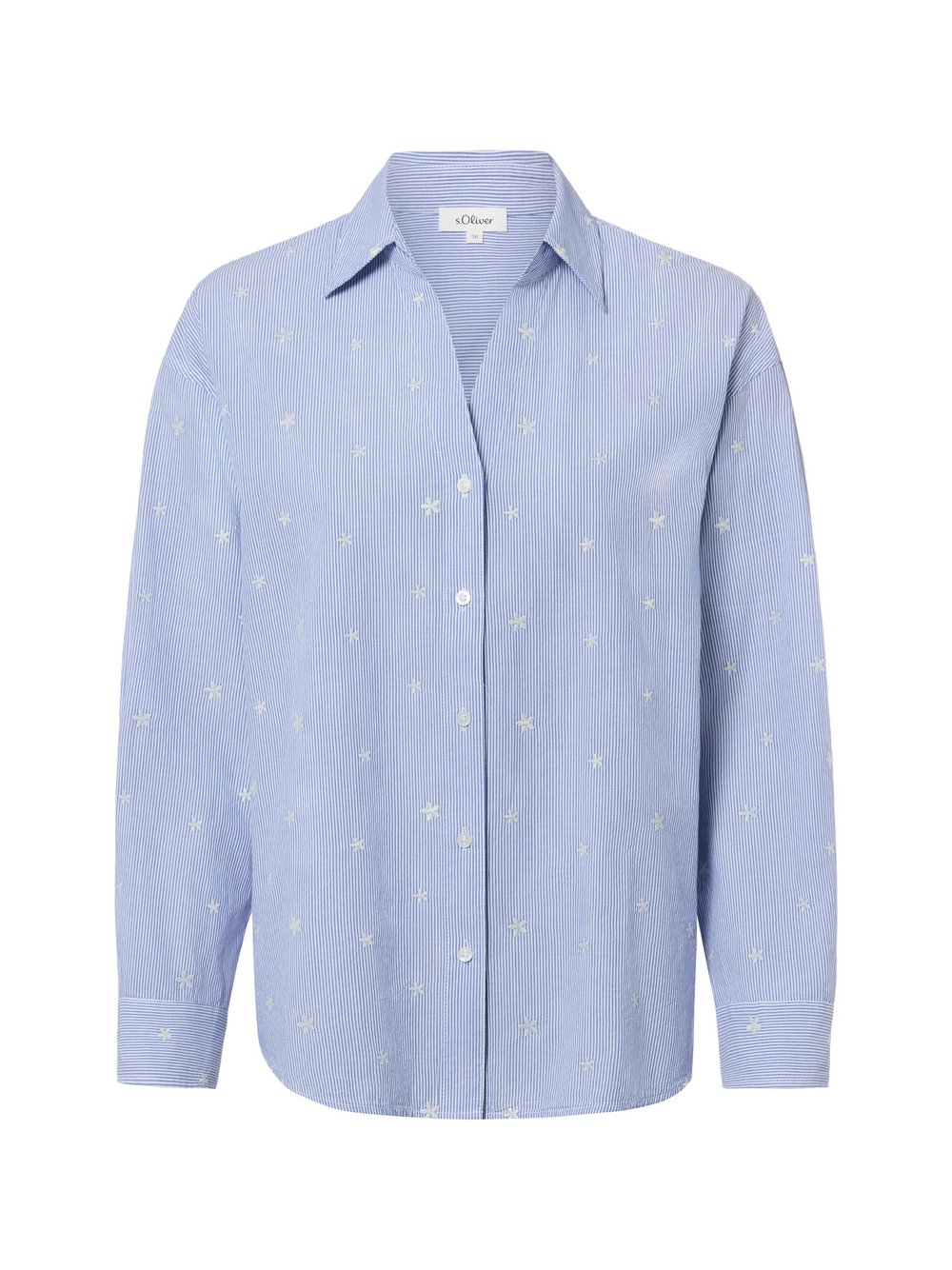 s.Oliver Hemdbluse Damen Baumwolle blau gestreift, 36