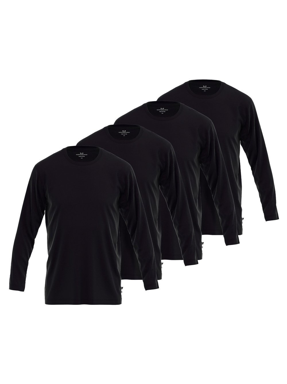 GÖTZBURG Longsleeve 4er Pack Herren Baumwolle schwarz, XXL