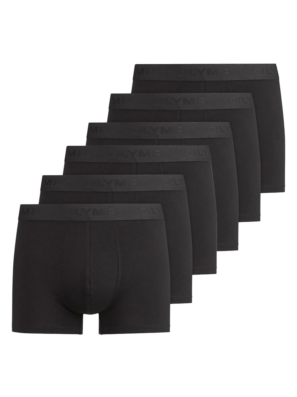OLYMP Casual modern fit Boxershort 6er Pack Herren Baumwolle schwarz, S