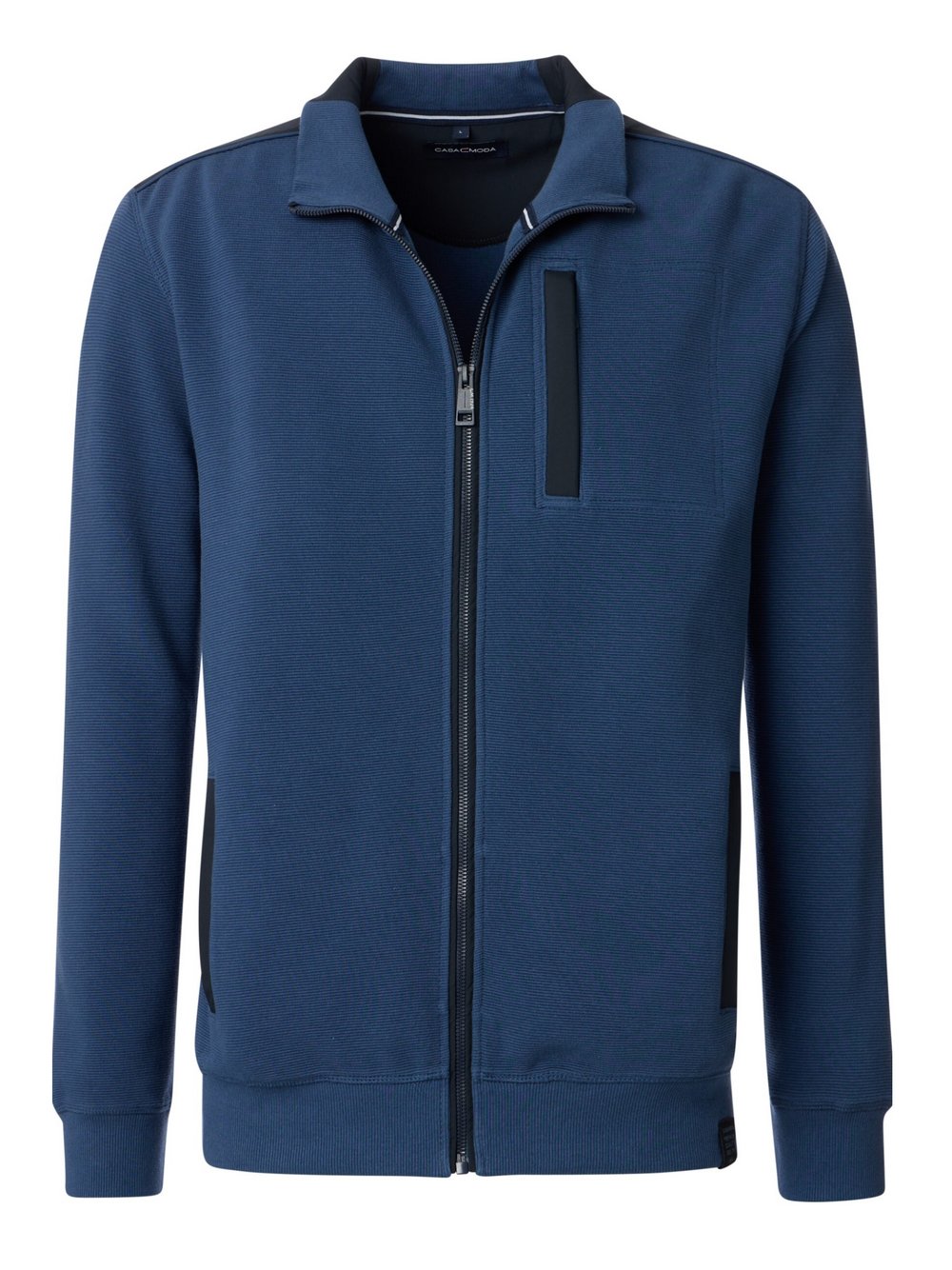 CASAMODA Sweatjacke Herren Baumwolle blau, XXL