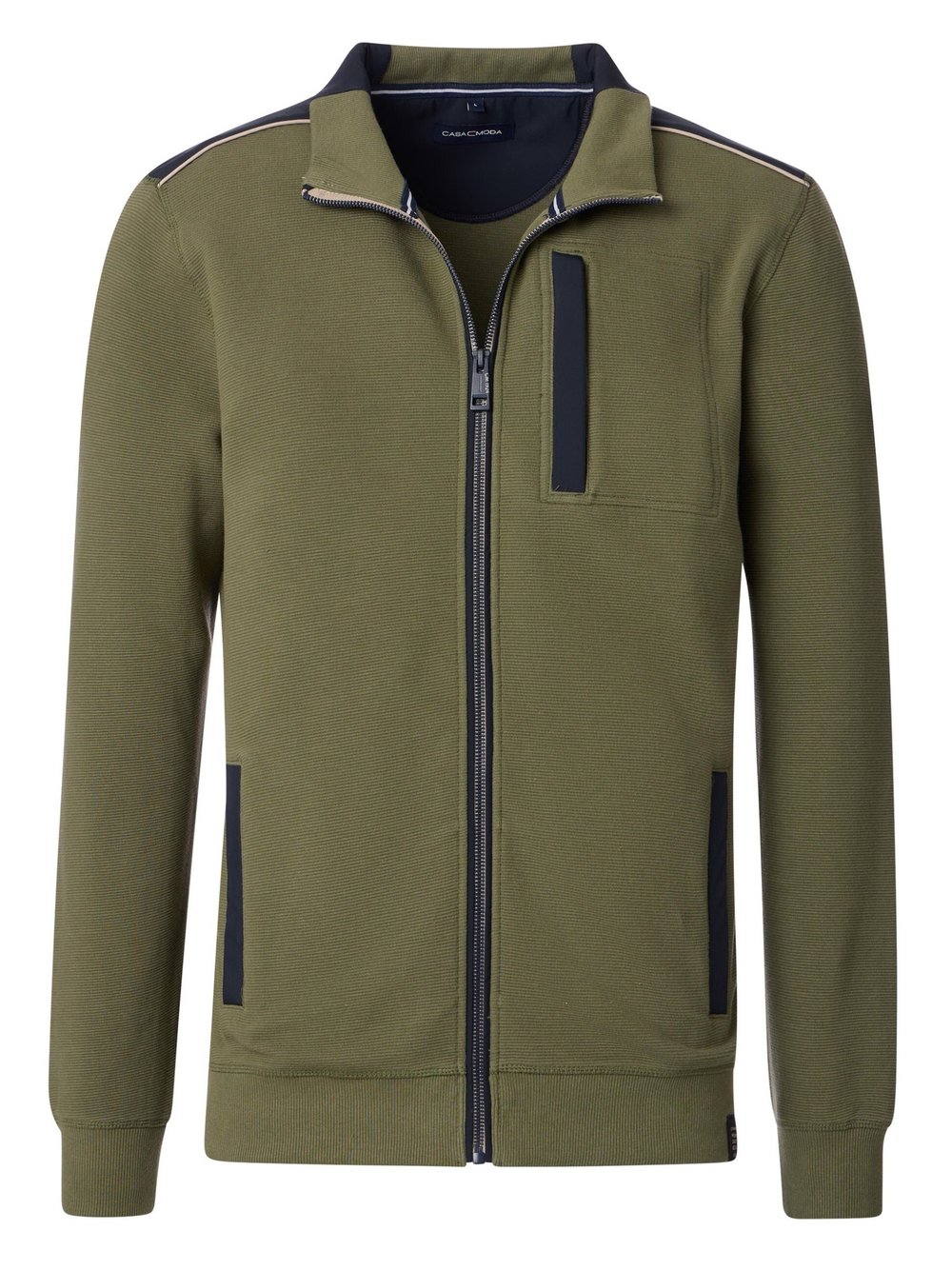 CASAMODA Sweatjacke Herren Baumwolle grün, L