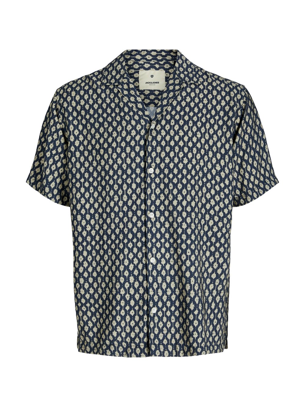 Thumbnail - Jack & Jones Hemd Herren Comfort Fit Viskose blau bedruckt, XL