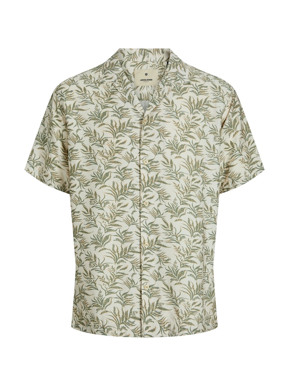 Thumbnail - Jack & Jones Hemd Herren Comfort Fit Viskose grün gemustert, M