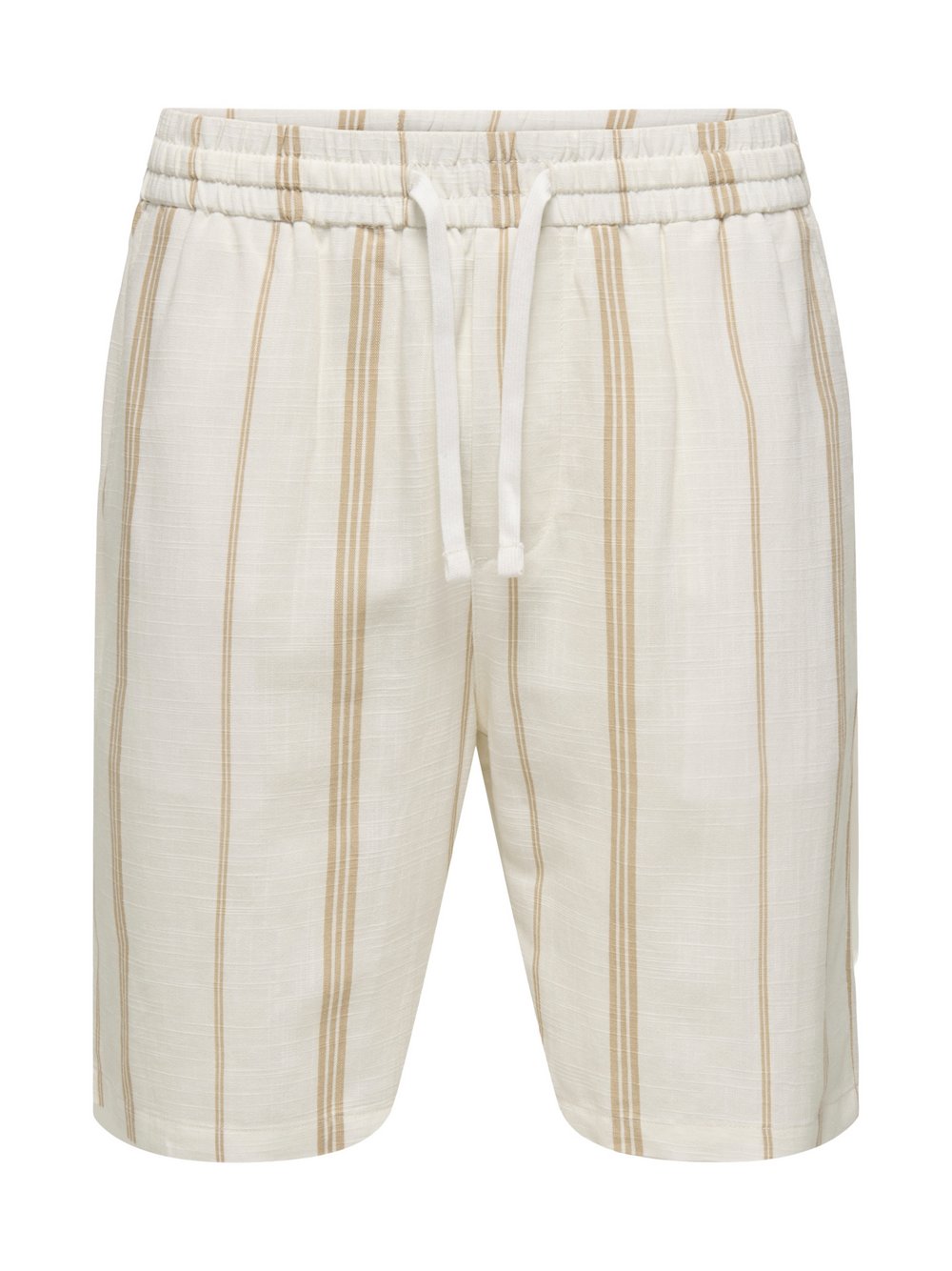 Only&Sons Bermudashorts Herren Viskose beige gestreift, M