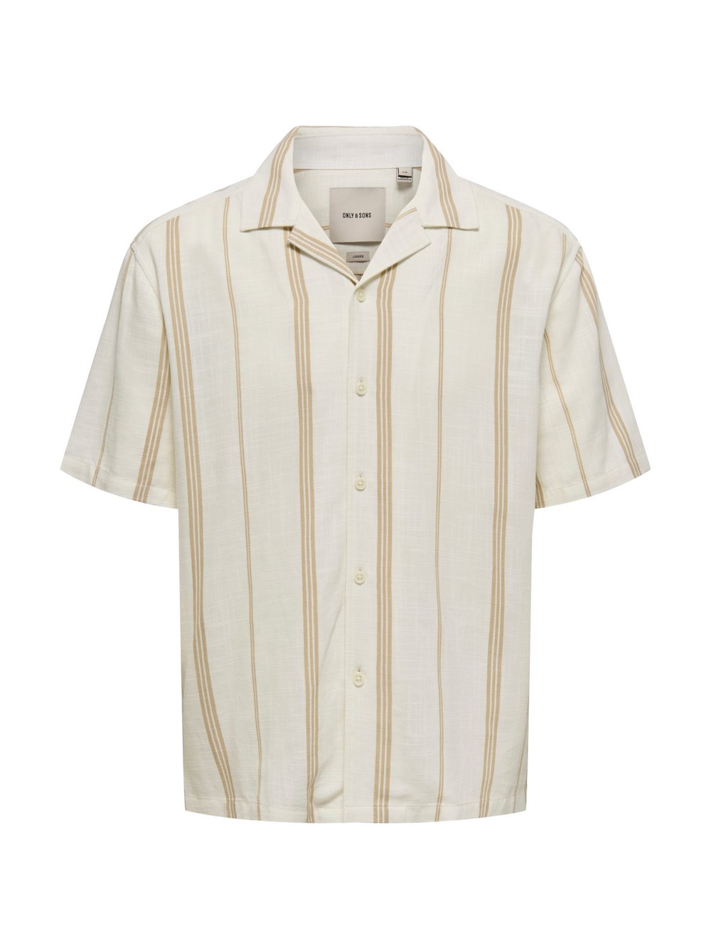 Only&Sons Hemd Herren Regular Fit Viskose beige gestreift, M
