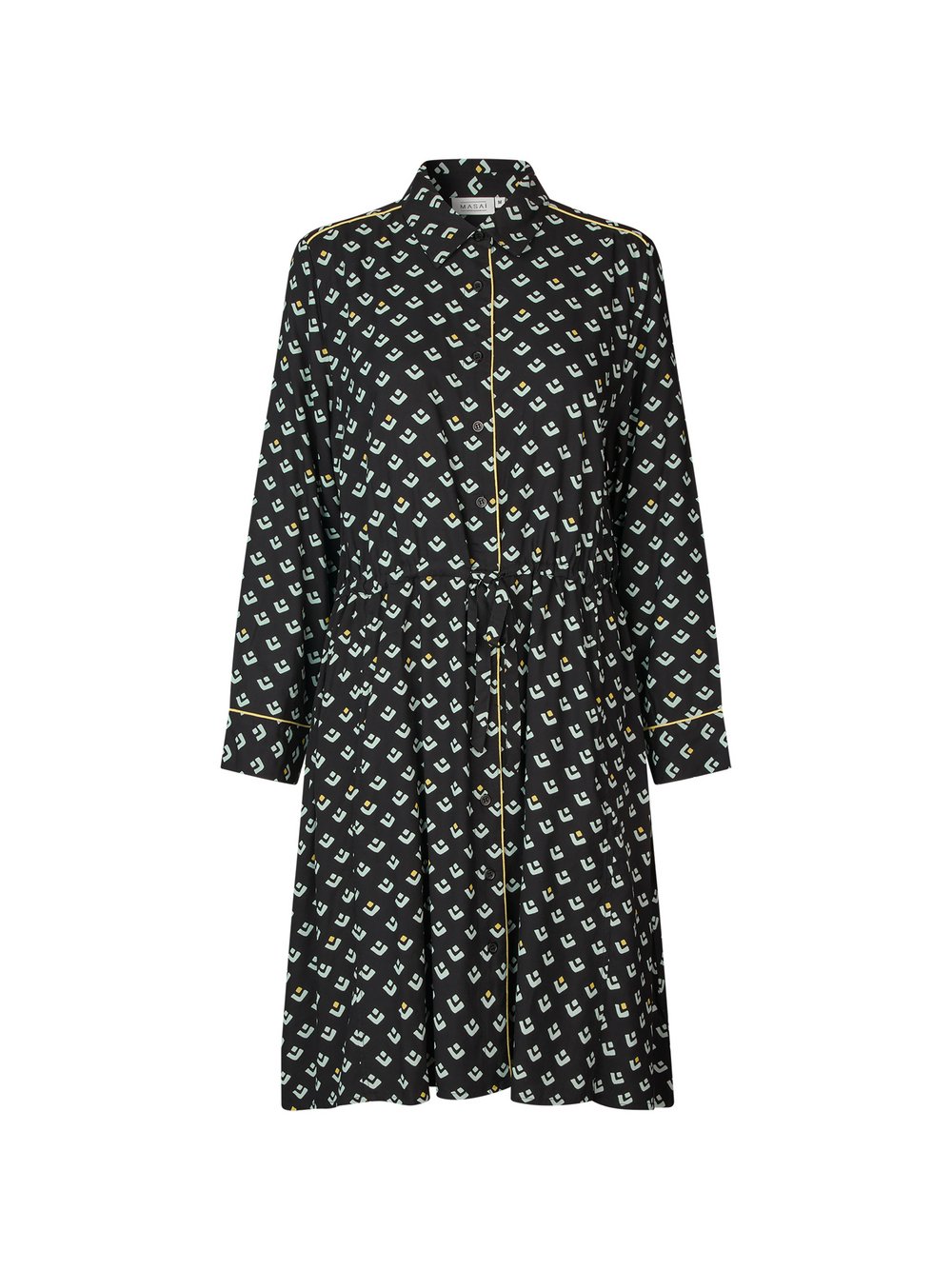 Masai Shirtkleid Damen Viskose blau gemustert, 46