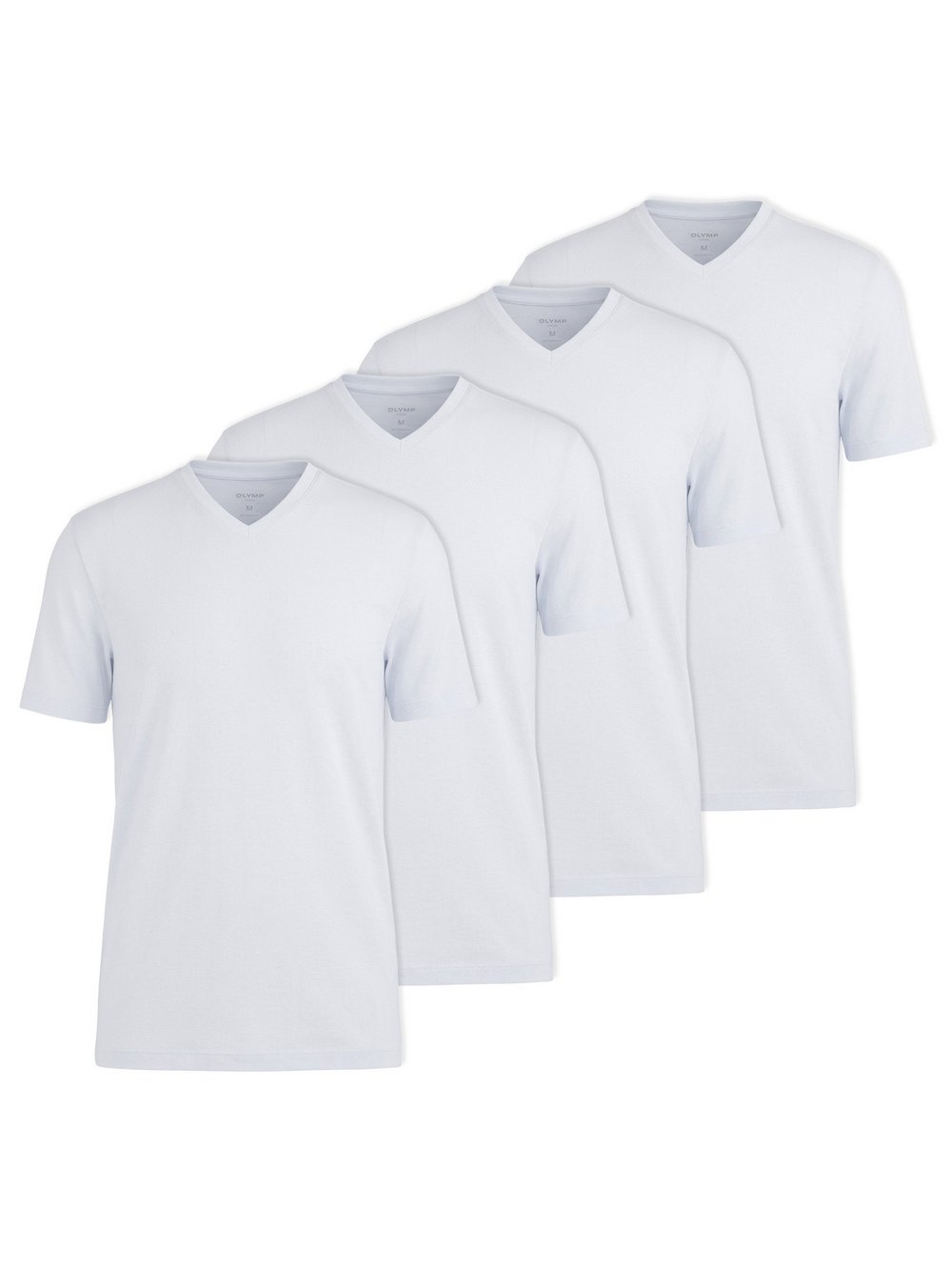 OLYMP Casual modern fit T-Shirt im 4er-Pack Herren Baumwolle weiß, 4XL