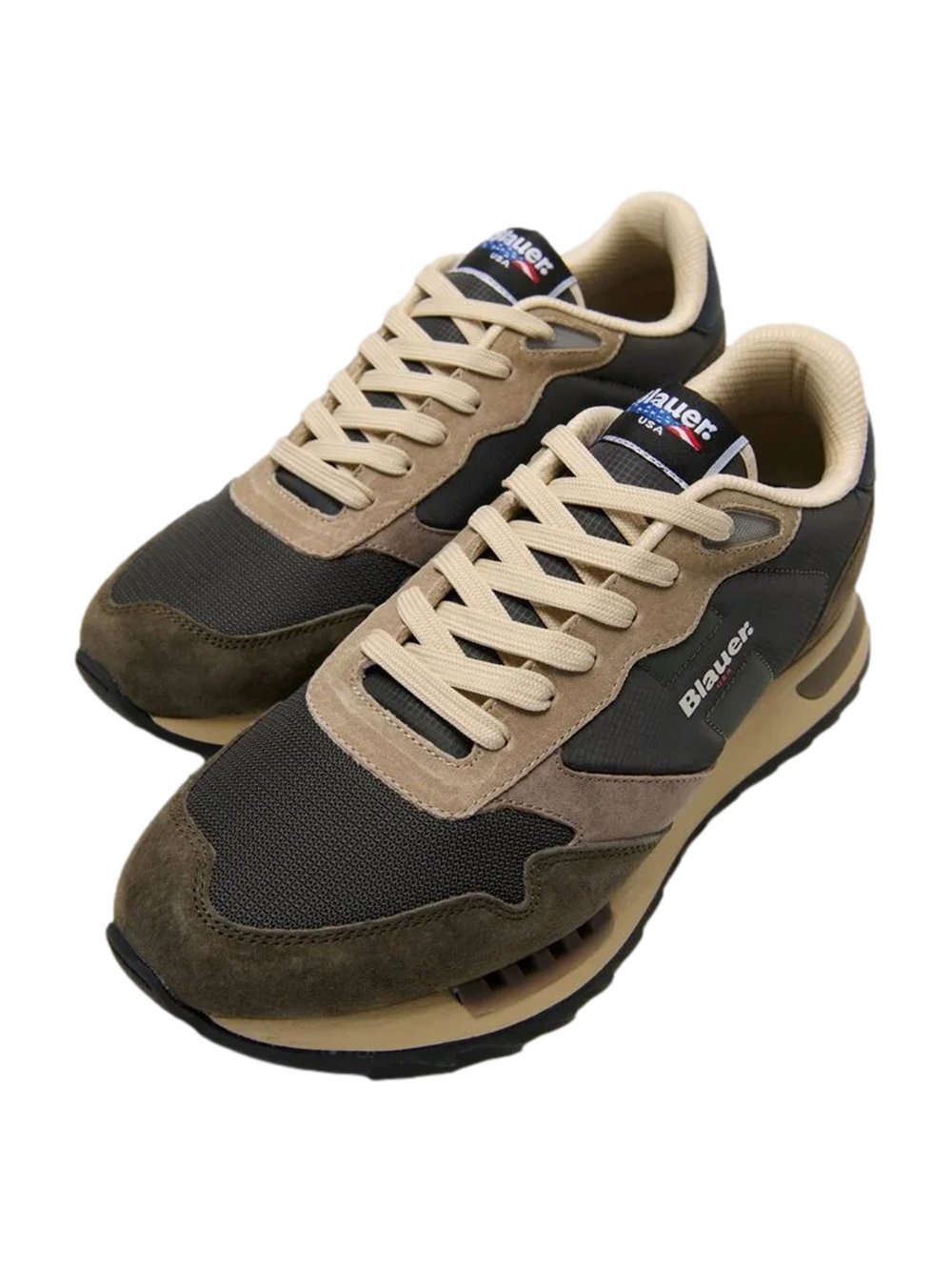 Blauer Sneaker Herren Leder grün, 45