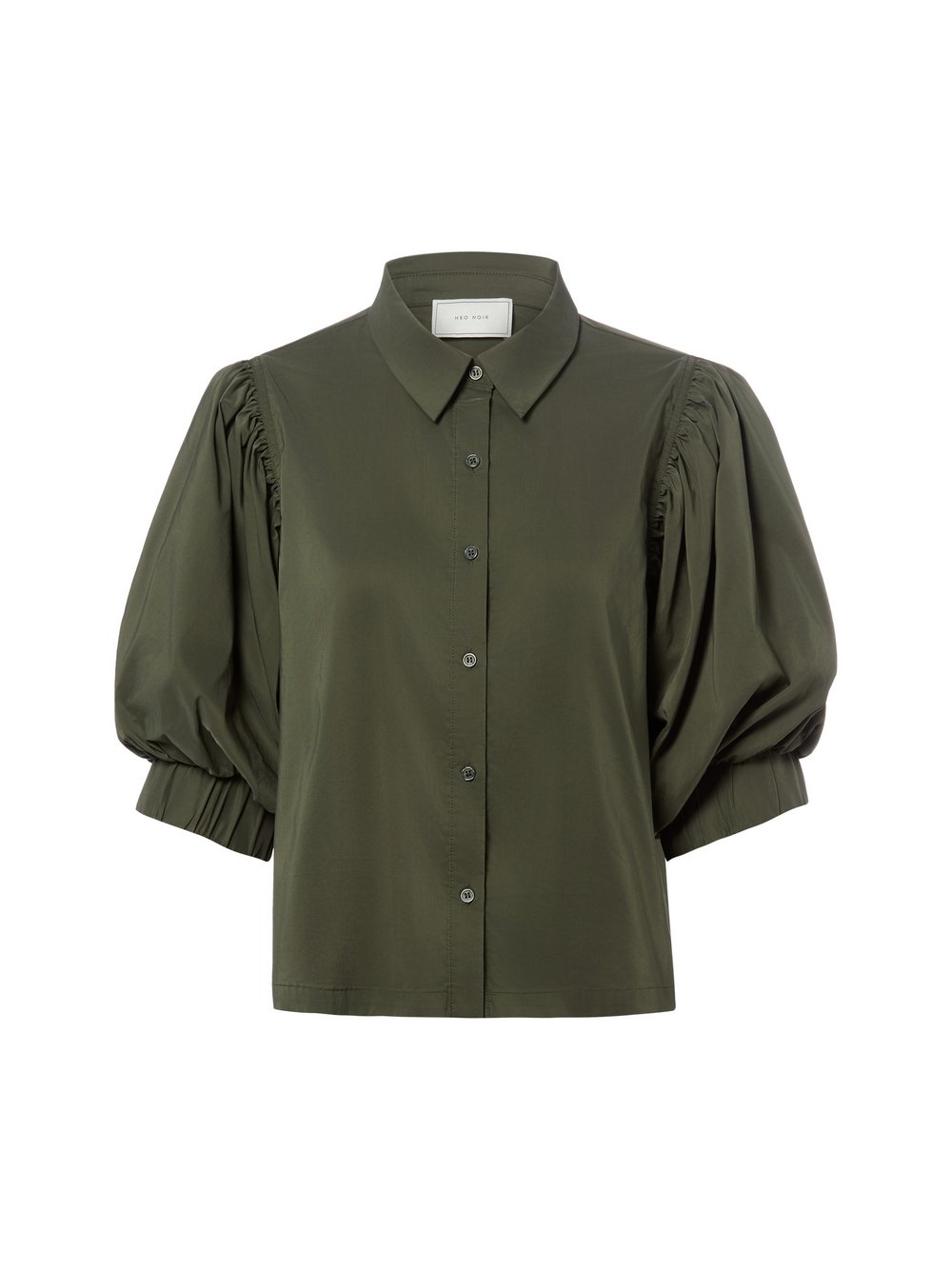 Neo Noir Kurzarmbluse Damen Baumwolle grün, 40