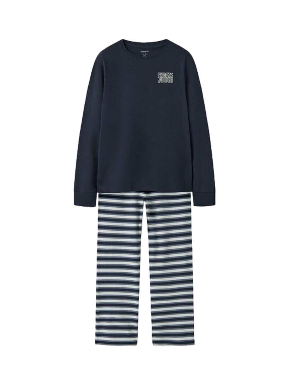 name it Pyjama Jungen Baumwolle blau gestreift, 146