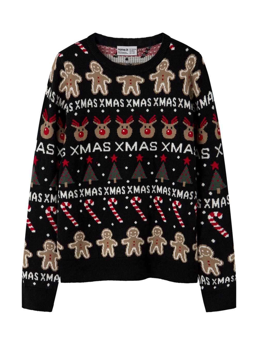 name it Strickpullover Mädchen schwarz, 116