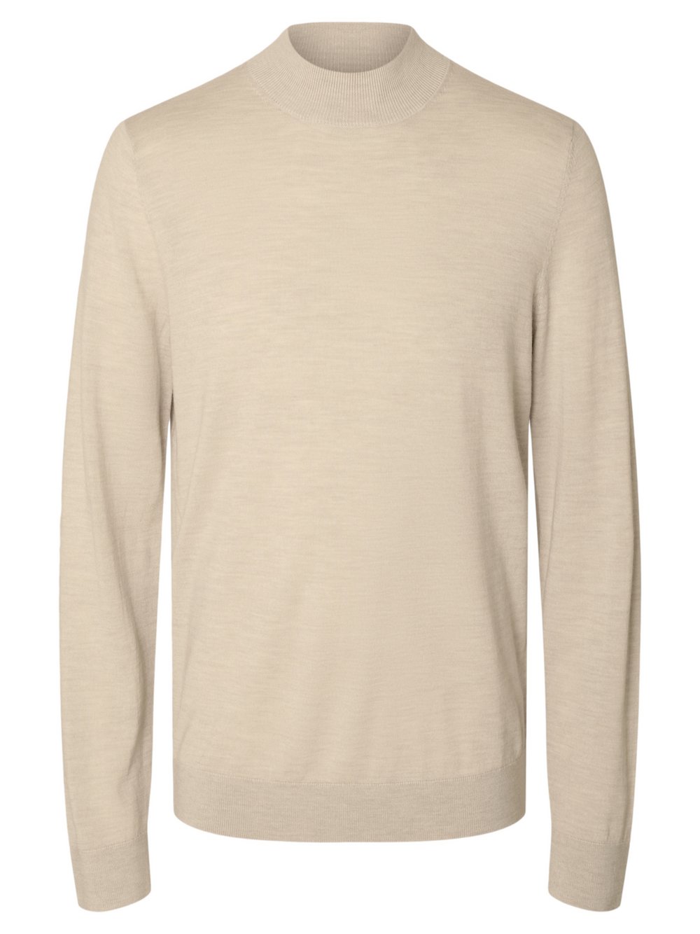 Thumbnail - Selected Longsleeve Herren Merino beige, XXL