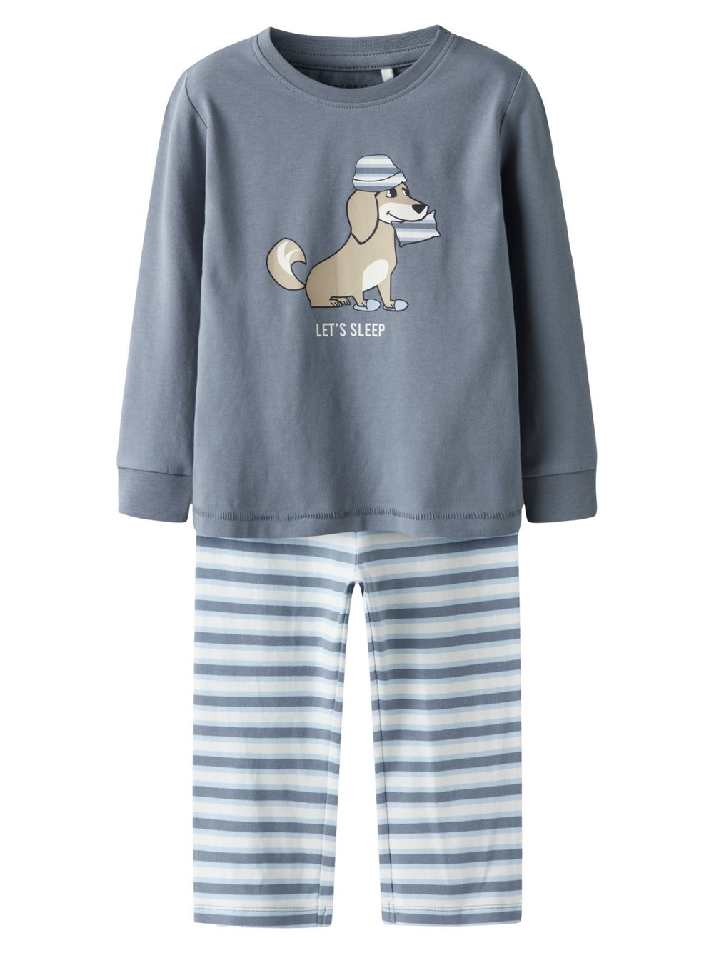name it Pyjama Jungen Baumwolle blau gestreift, 104