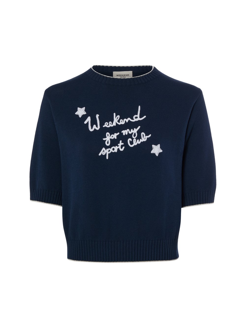 VAN GRAAF Weekend Max Mara Damen Indigo Strickshirt Baumwolle Blau, Klein