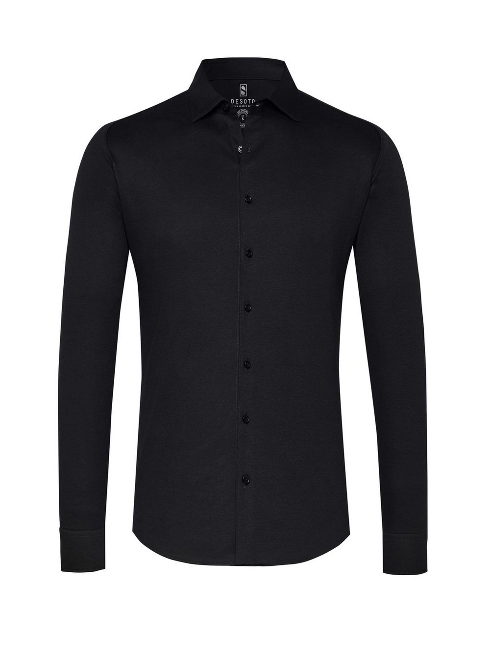 DESOTO Jerseyhemd Herren Slim Fit Baumwolle schwarz, L