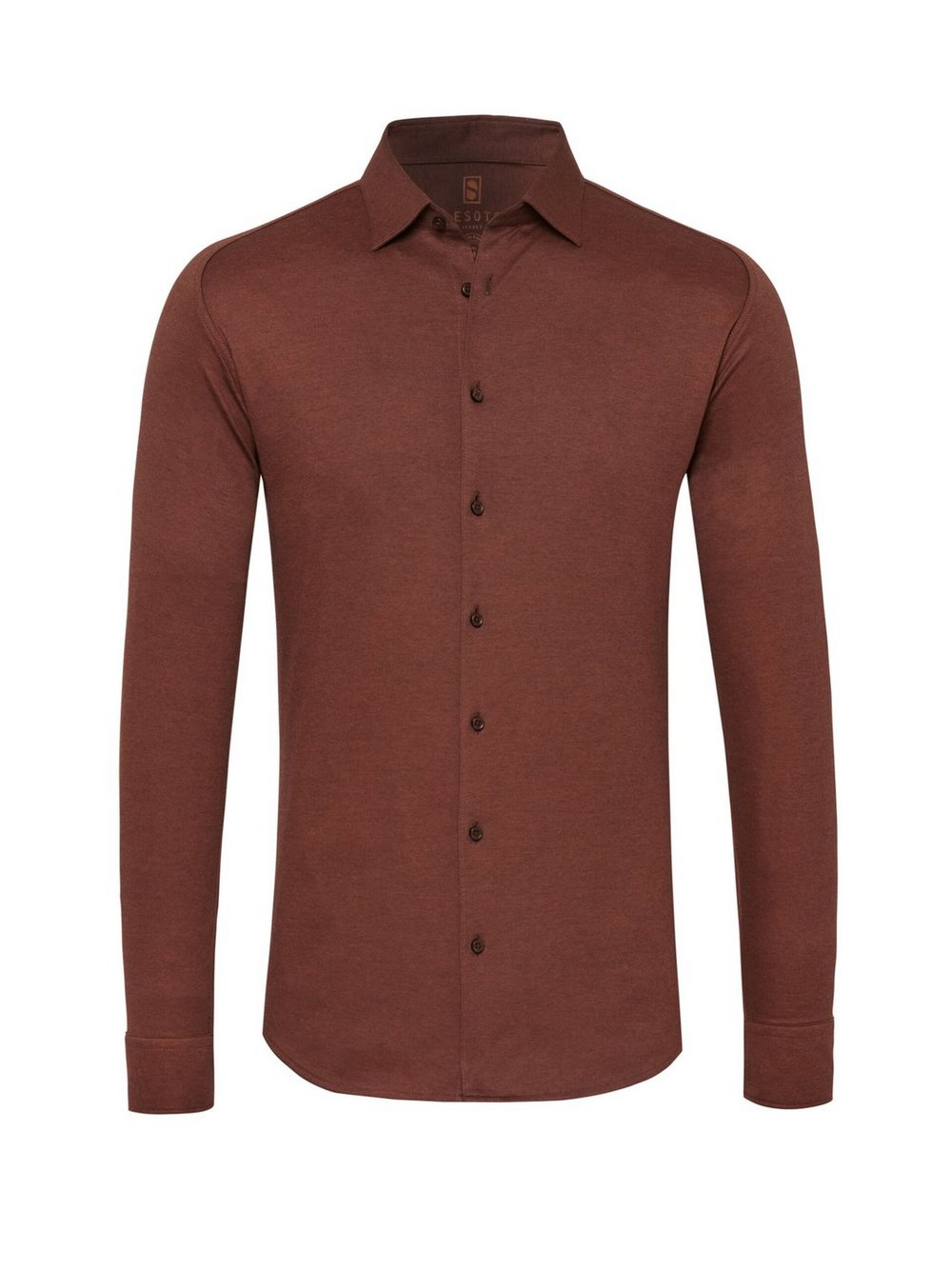 DESOTO Jerseyhemd Herren Slim Fit Baumwolle braun, XXXL