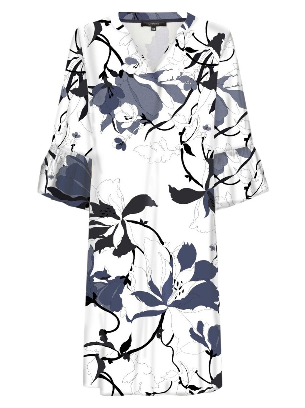 Navigazione Kleid Damen Viskose blau bedruckt, 48