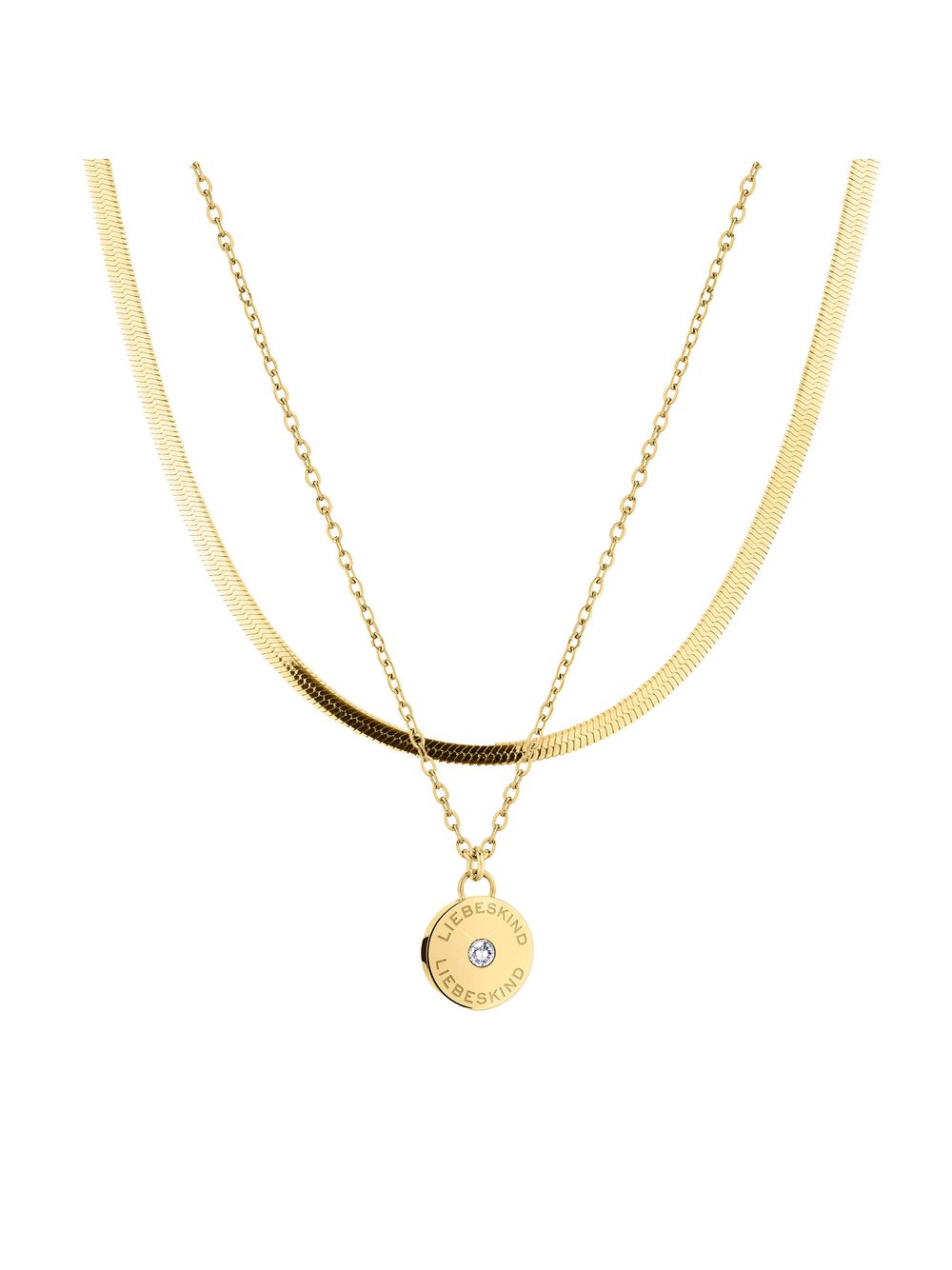 Thumbnail - Liebeskind Berlin Kette Sparkling Layerin Damen Edelstahl gold, ONE SIZE