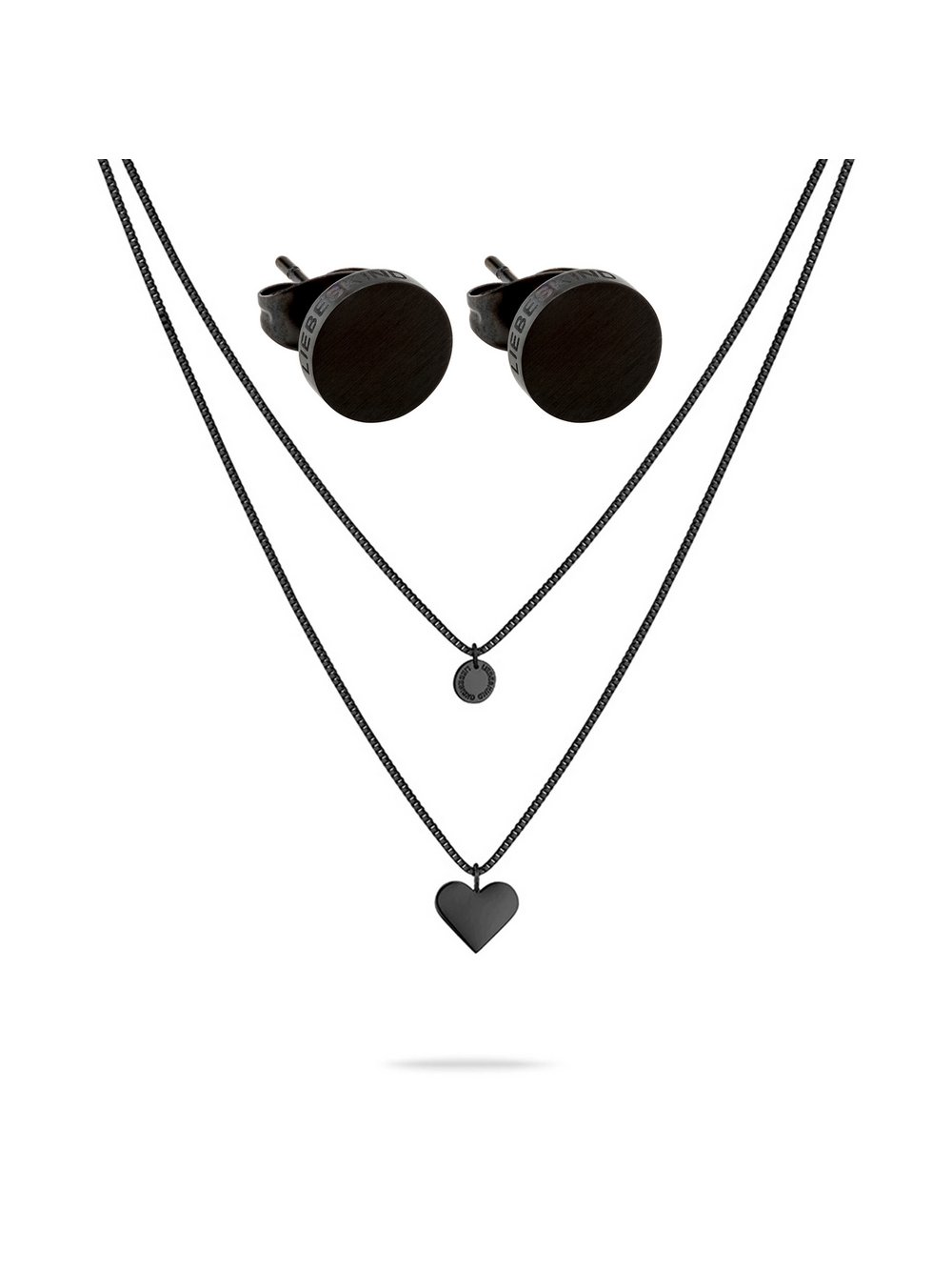 Liebeskind Berlin Schmuck-Set Damen Edelstahl schwarz, ONE SIZE