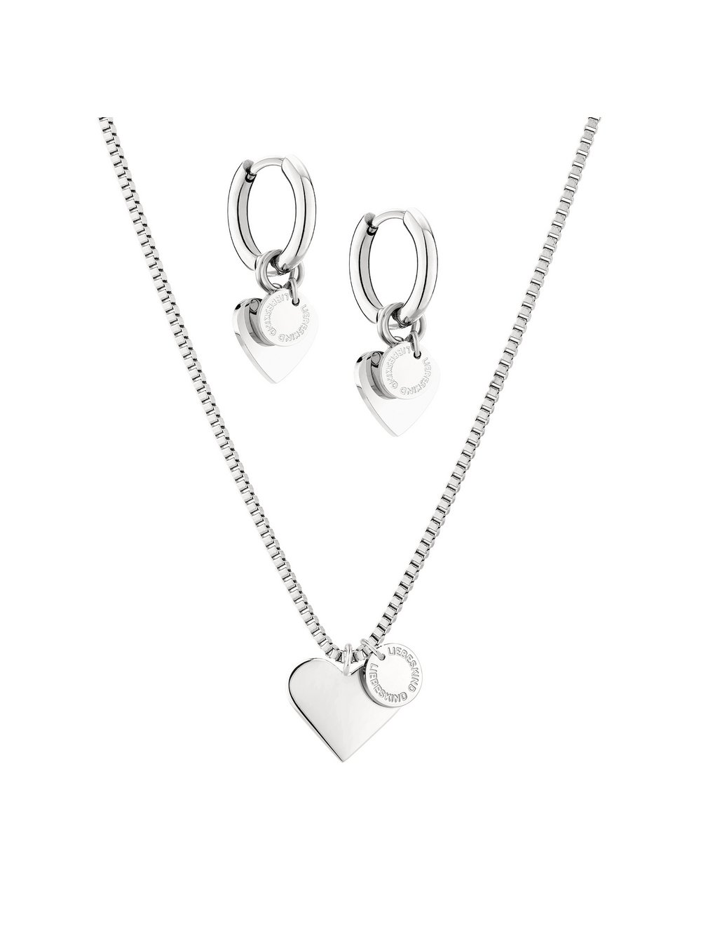 Thumbnail - Liebeskind Berlin Kette & Ohrringe Silver Hearts Damen Edelstahl silber, ONE SIZE