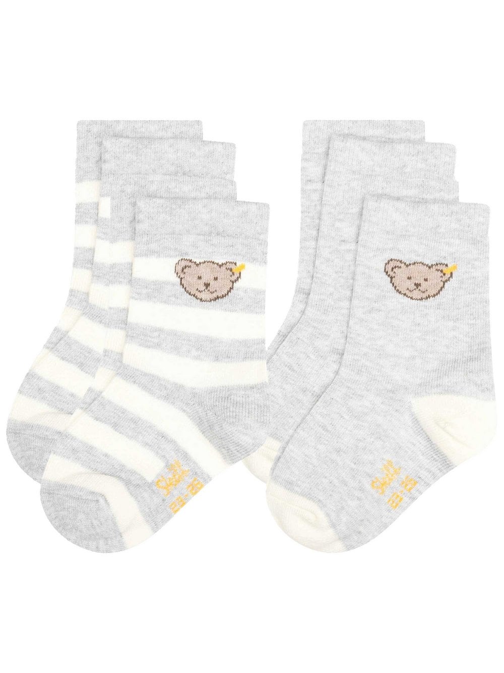 Steiff Socken 4er Pack Damen Baumwolle grau, 23-26