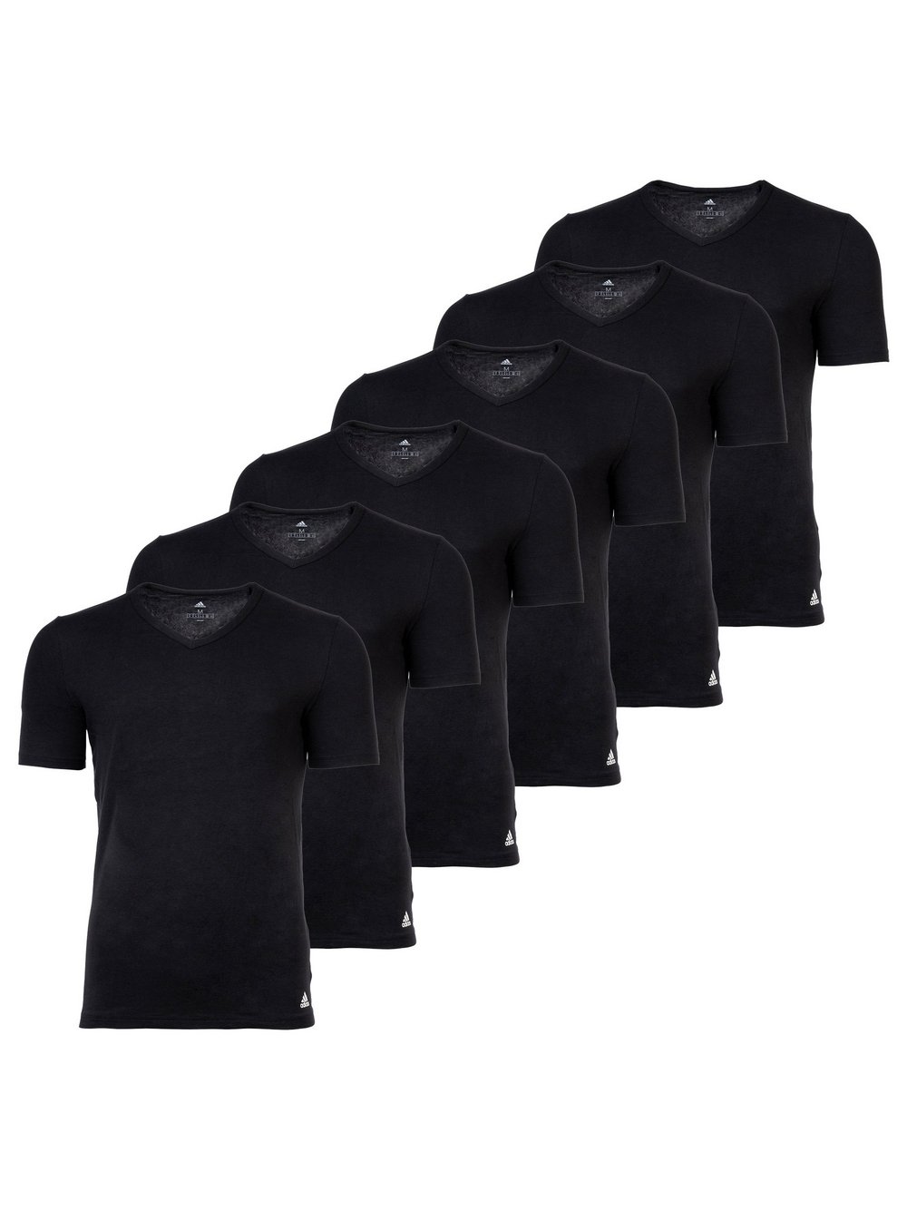 adidas Originals T-Shirt 6er Pack Herren Baumwolle schwarz, S