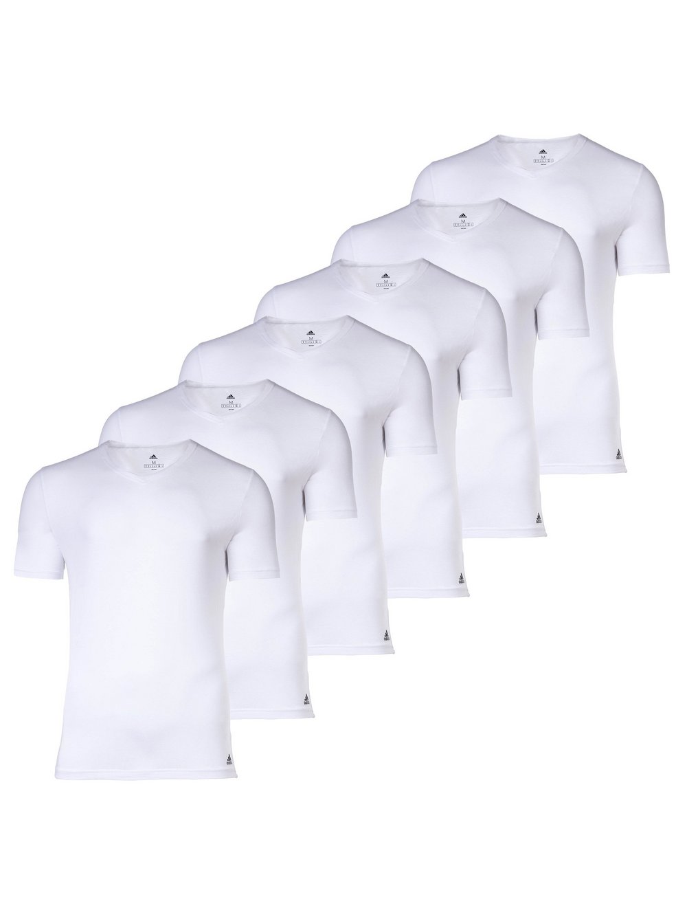 adidas Originals T-Shirt 6er Pack Herren Baumwolle weiß, S