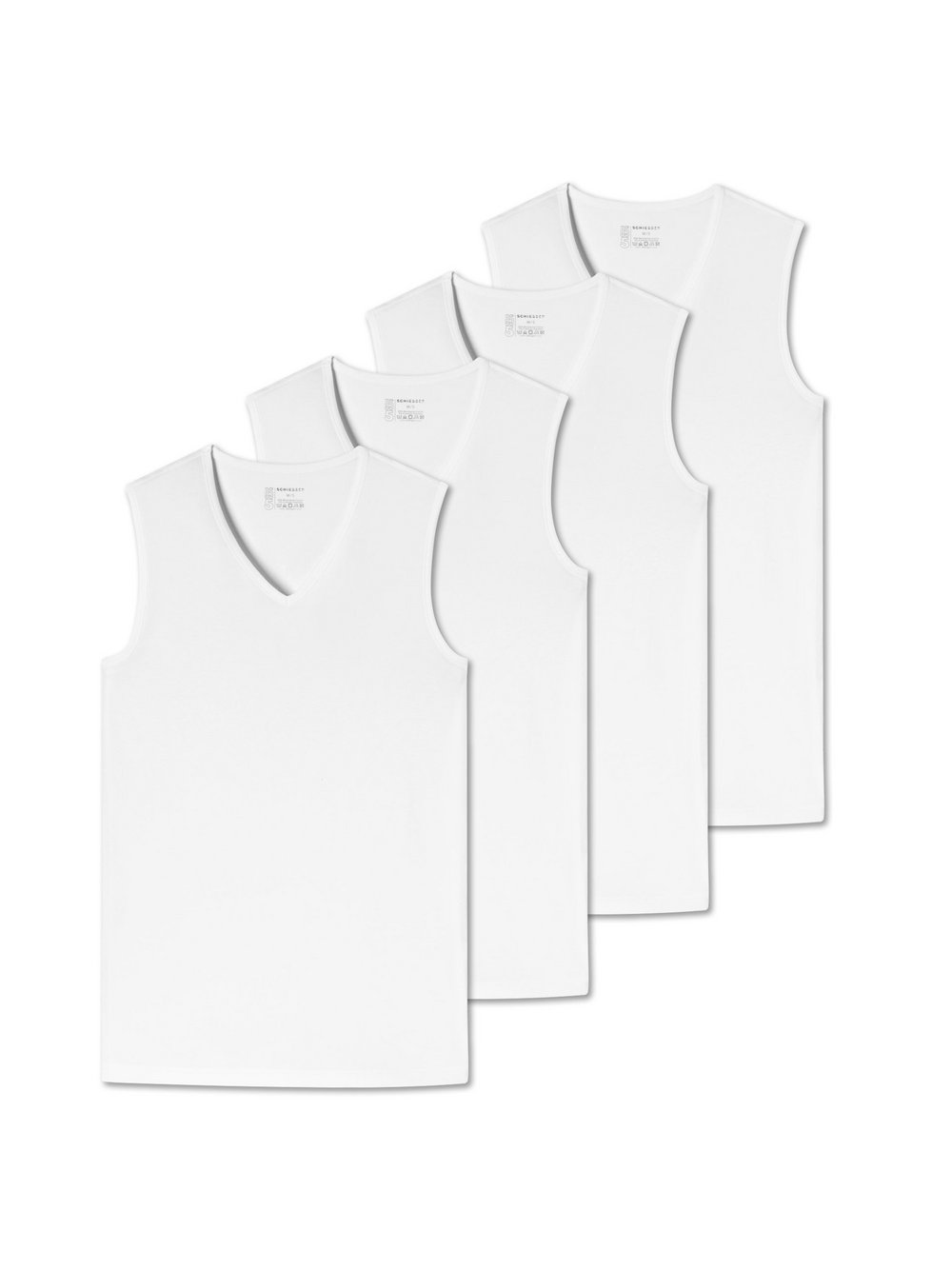 Thumbnail - Schiesser T-Shirt 4er Pack Herren Baumwolle weiß, XL