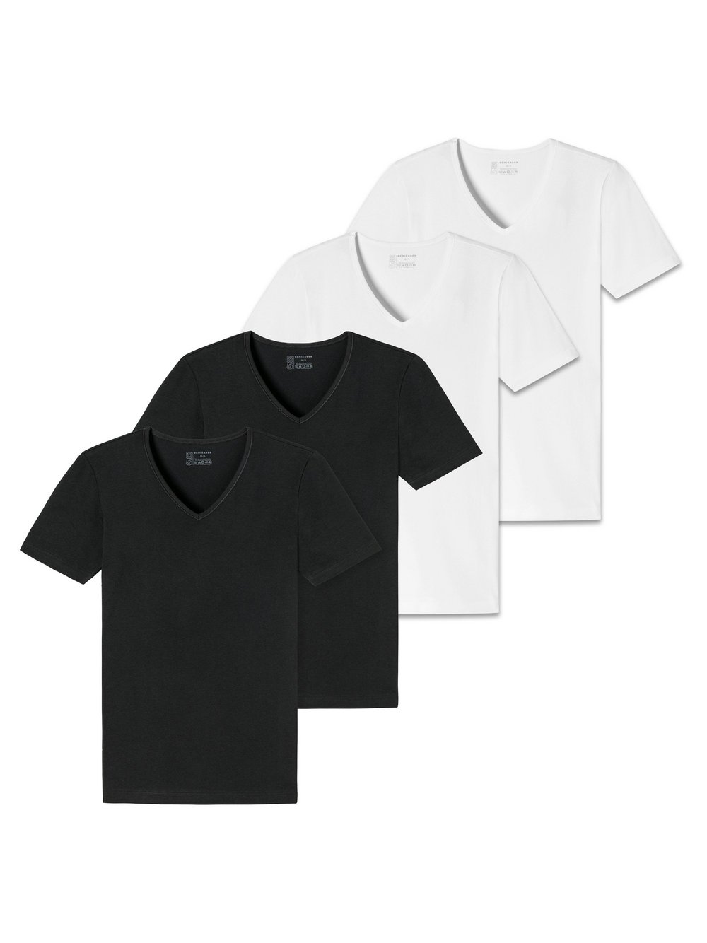 Schiesser T-Shirt 4er Pack Herren Baumwolle mehrfarbig, XXL