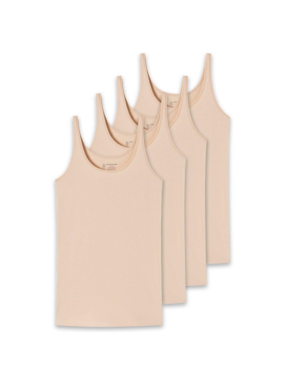 Schiesser T-Shirt 4er Pack Damen Baumwolle beige, M