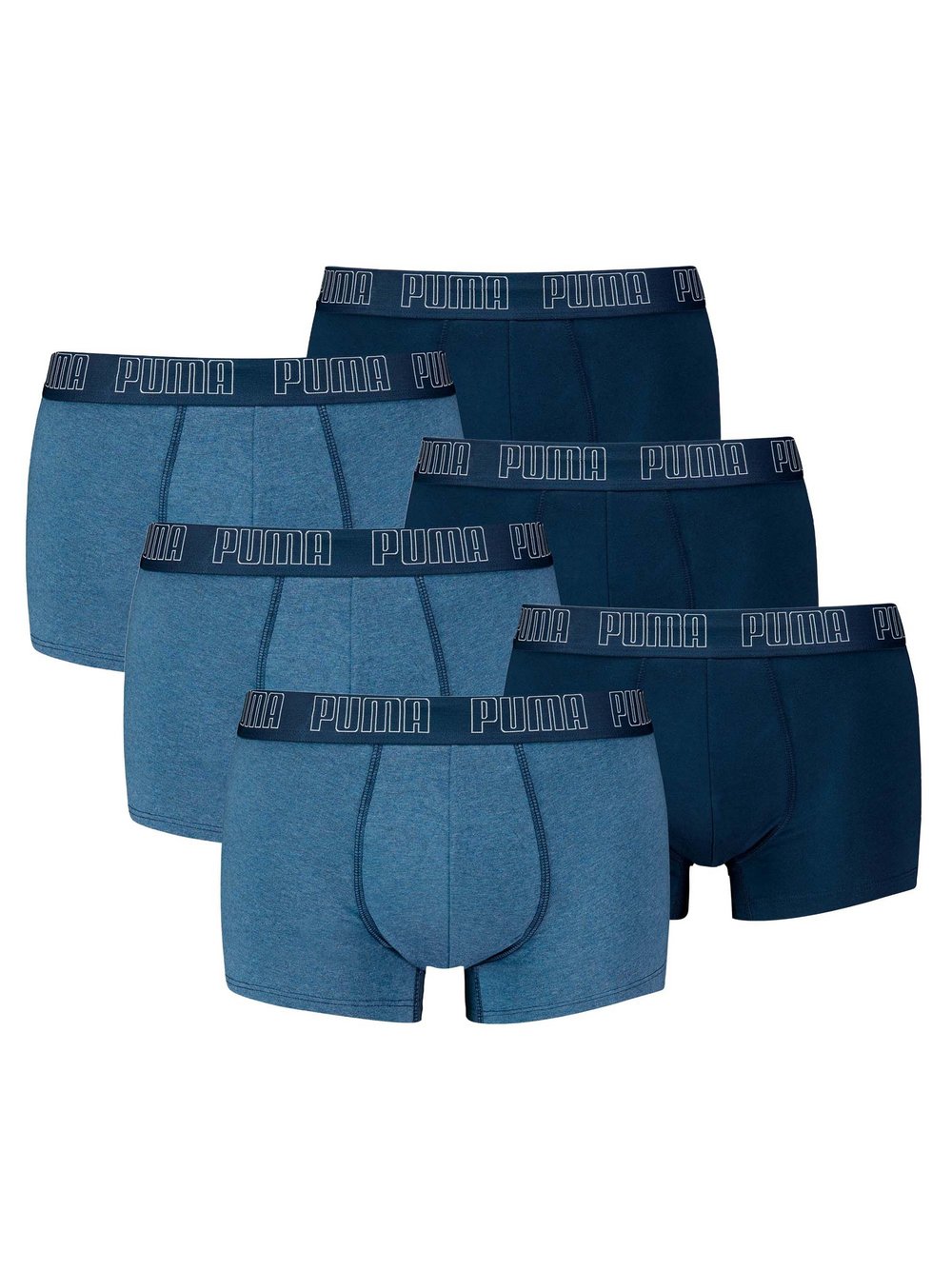 Puma Boxershort 6er Pack Herren Baumwolle blau, L