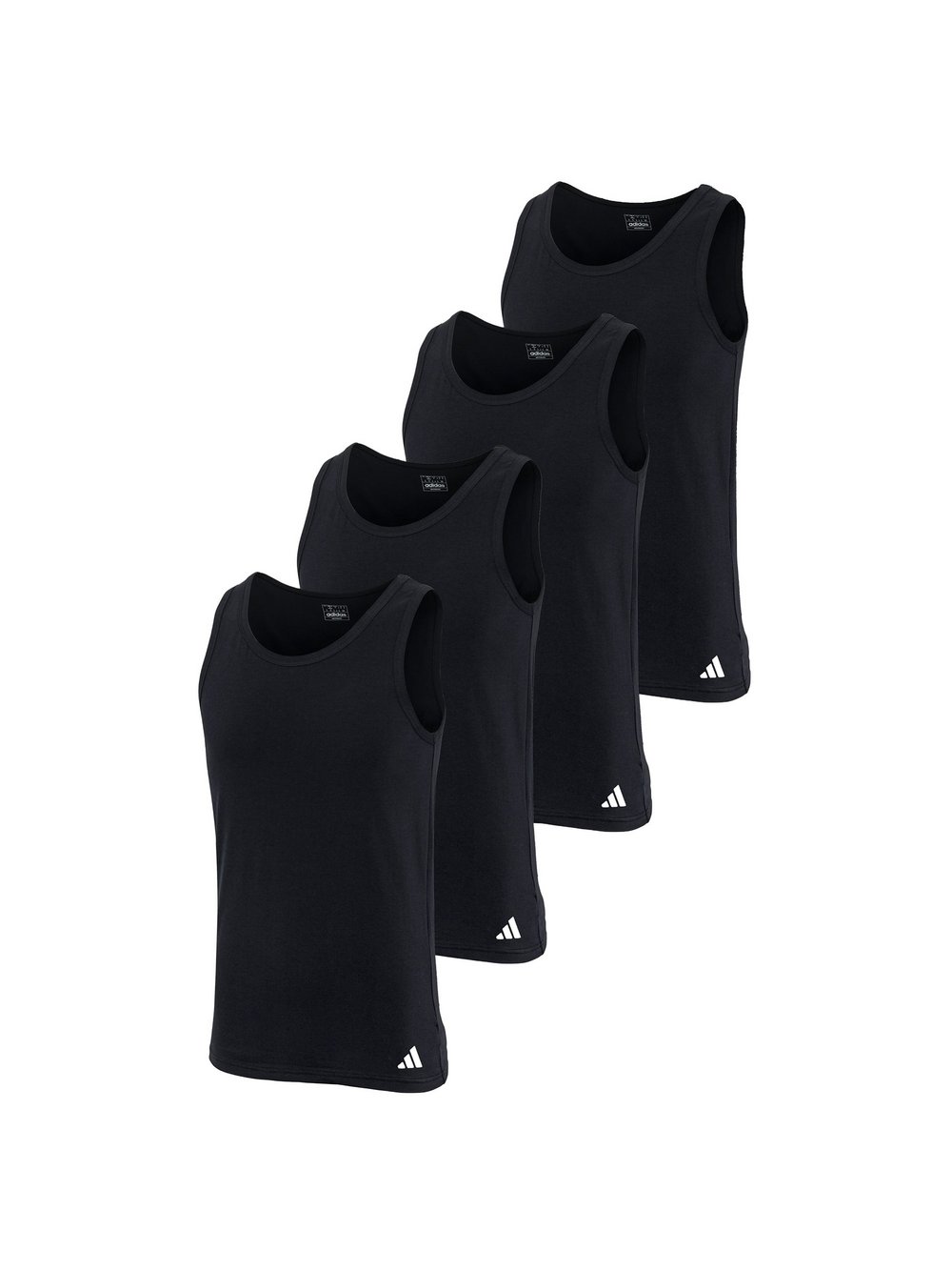 adidas Originals Unterhemd 4er Pack Herren Baumwolle schwarz, S