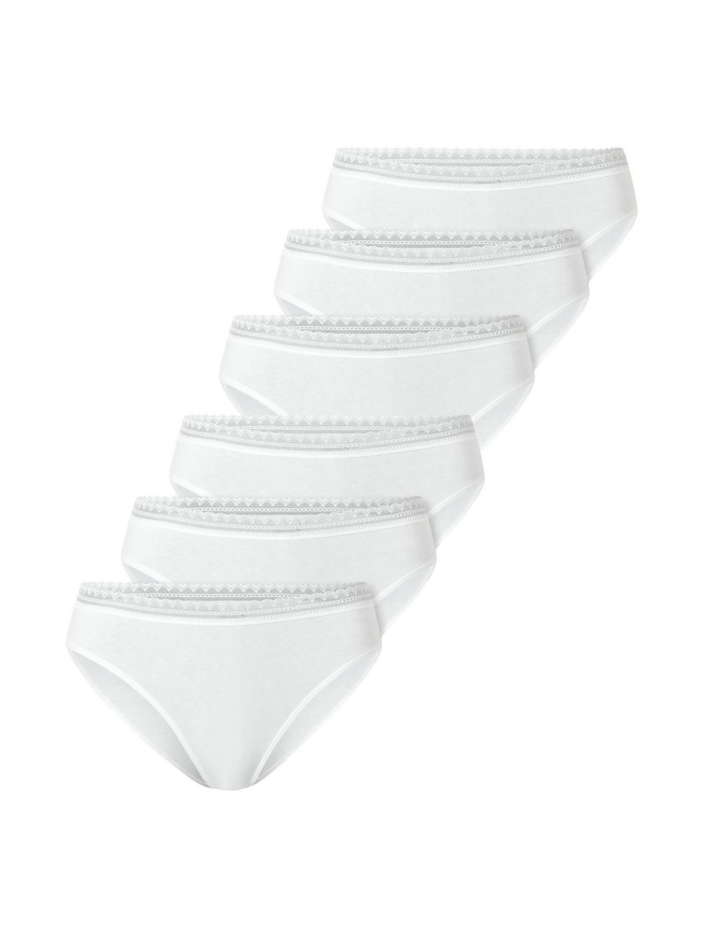 Schiesser Slip 6er Pack Damen Baumwolle weiß, XXXL