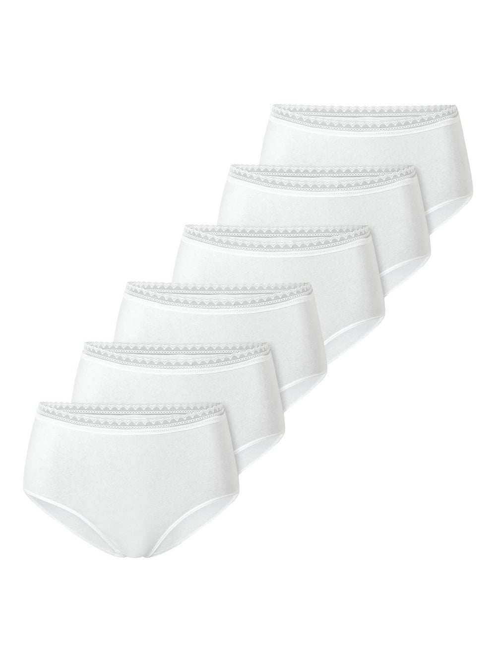 Schiesser Slip 6er Pack Damen Baumwolle weiß, XXXL