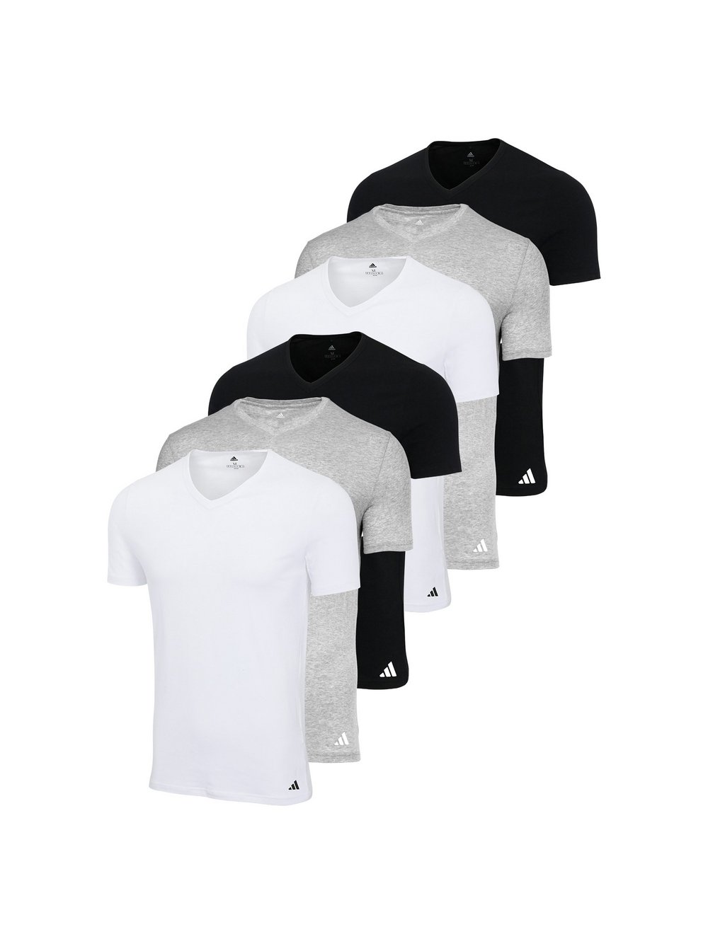 adidas Originals T-Shirt 6er Pack Herren Baumwolle mehrfarbig, L